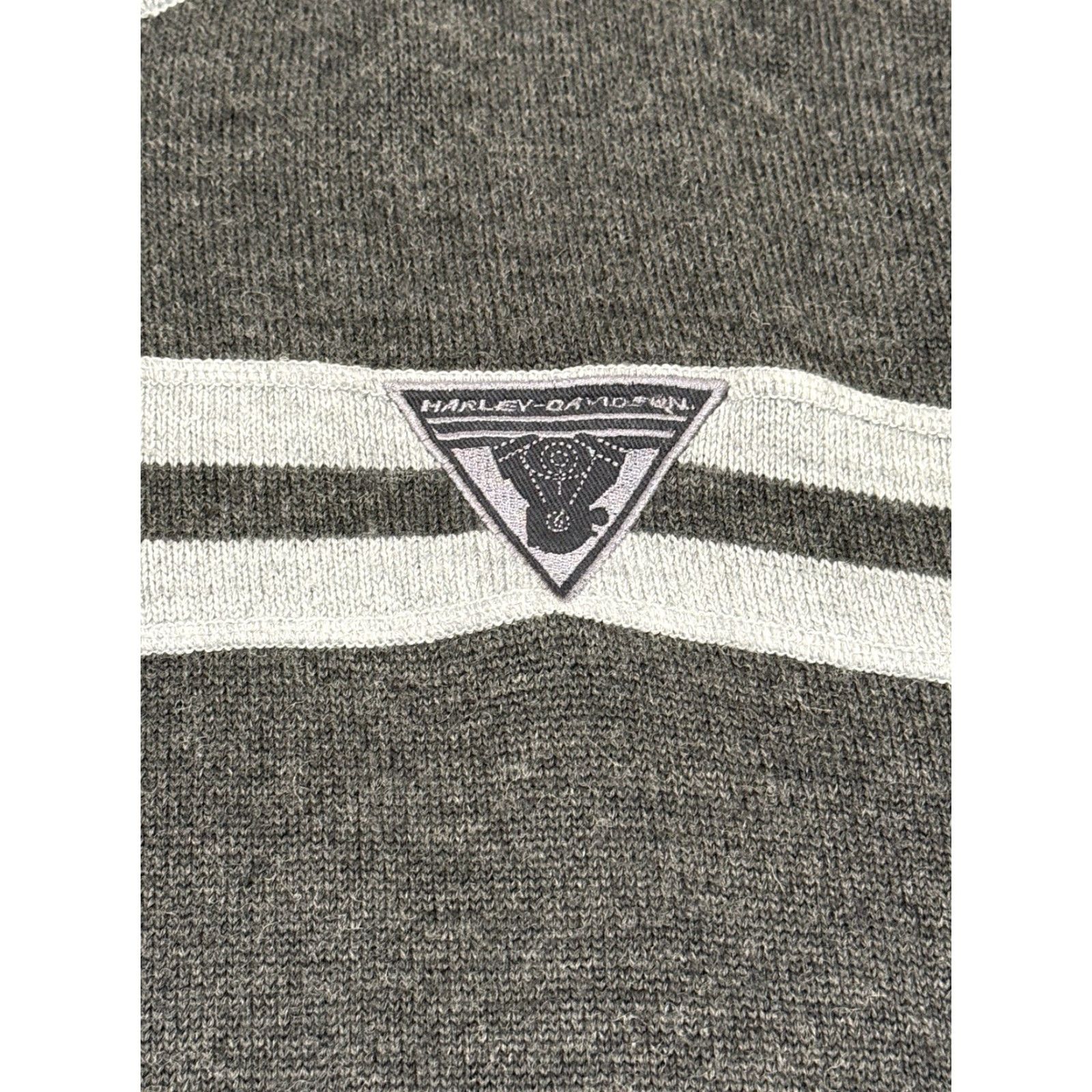 Harley Davidson Harley-Davidson 1/4 Zip Pullover Wool Blend Sweater Logo Striped Gray XXL Men Size US XXL / EU 58 / 5 - 5 Thumbnail
