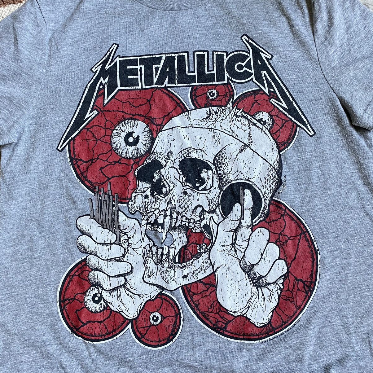 Band Tees METALLICA Y2K ROCK BAND SKULL EYES PRINT T SHIRT Size US S / EU 44-46 / 1 - 2 Thumbnail