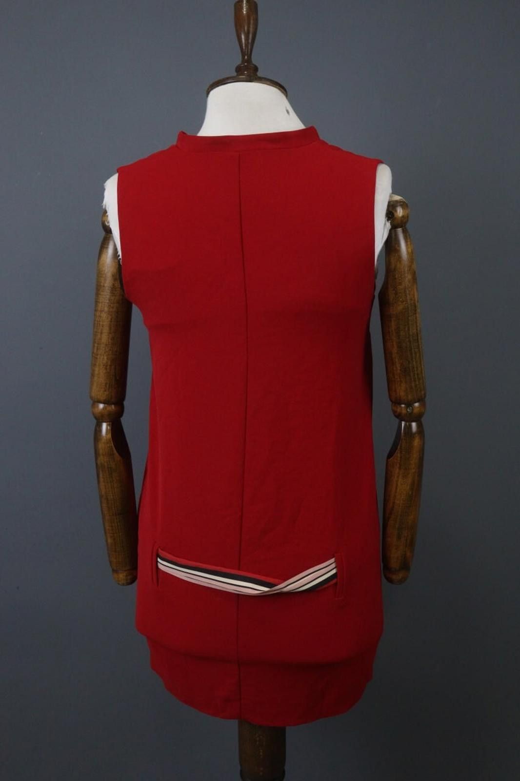Designer Cop Copine Red Regular Fit Belted Waist Tank Dress Size 36 Size M / US 6-8 / IT 42-44 - 8 Thumbnail