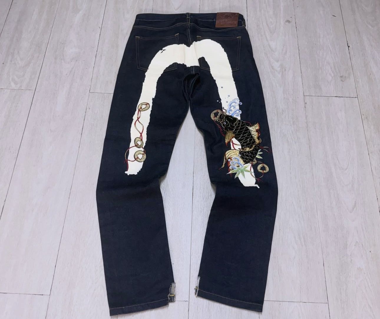 Evisu × Japanese Brand × Vintage EVISU KOI FISH SELVEDGE DIACOCK 
