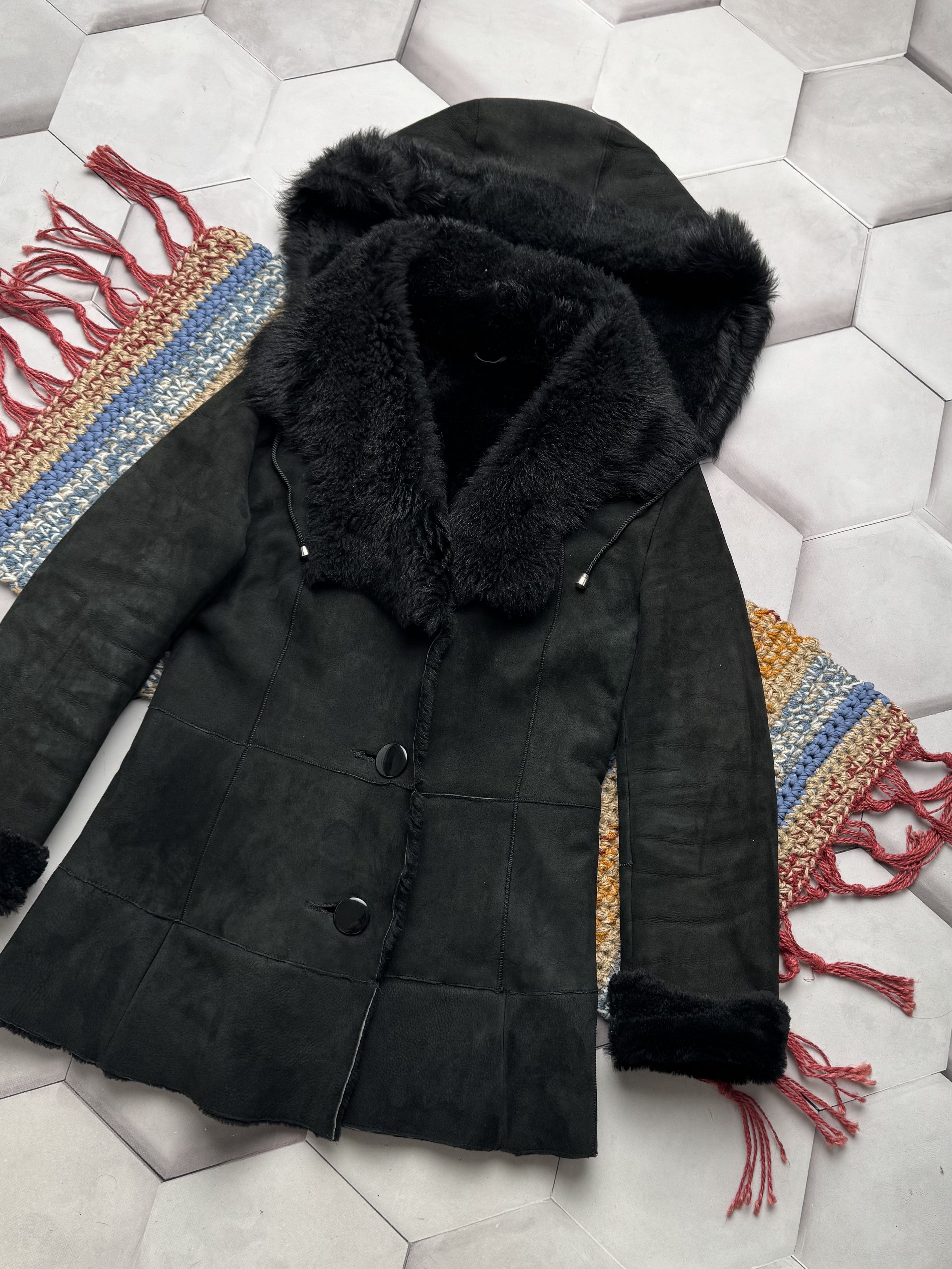 Japanese Brand Vintage Real Sheepskin Hooded Coat (E4) Size S / US 4 / IT 40 - 3 Thumbnail