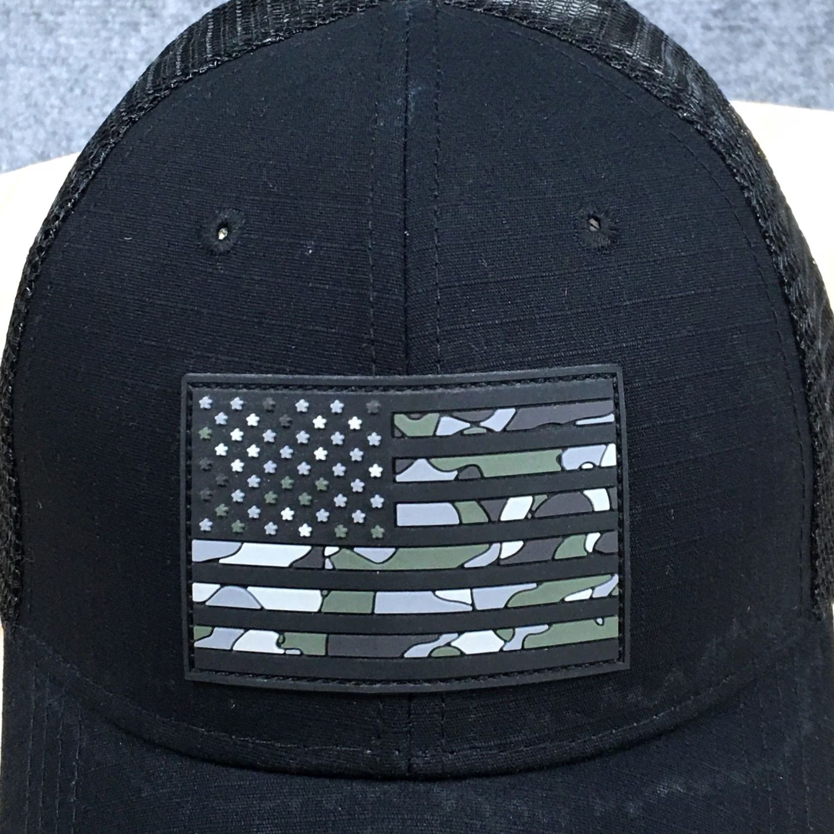 Vintage Highland Tactical Trucker Hat Cap Mens One Size Black American Flag Adjustable Size ONE SIZE - 3 Thumbnail