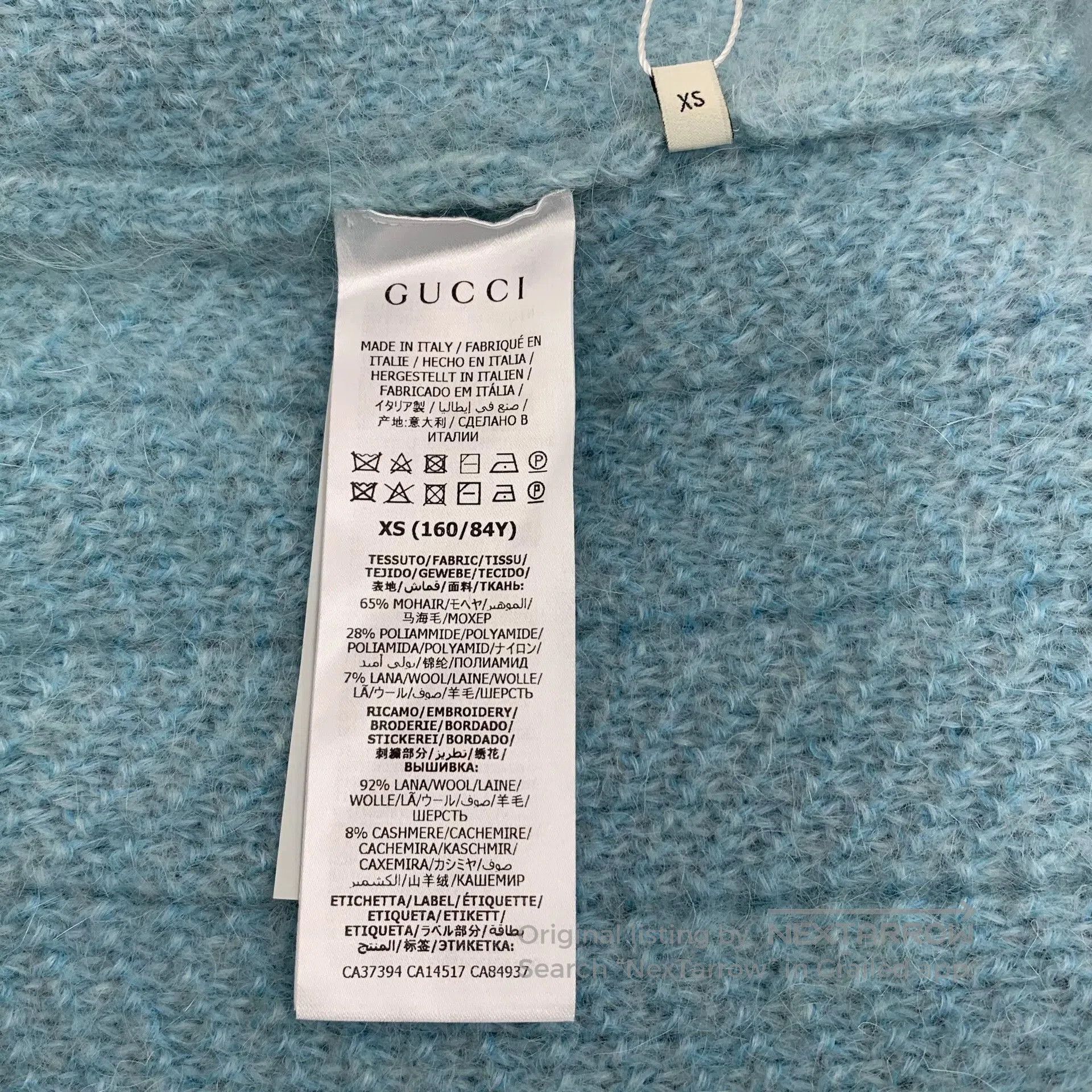 Gucci Gucci Blue Rabbit Embroidery Mohair Sweater. Size US XS / EU 42 / 0 - 6 Thumbnail