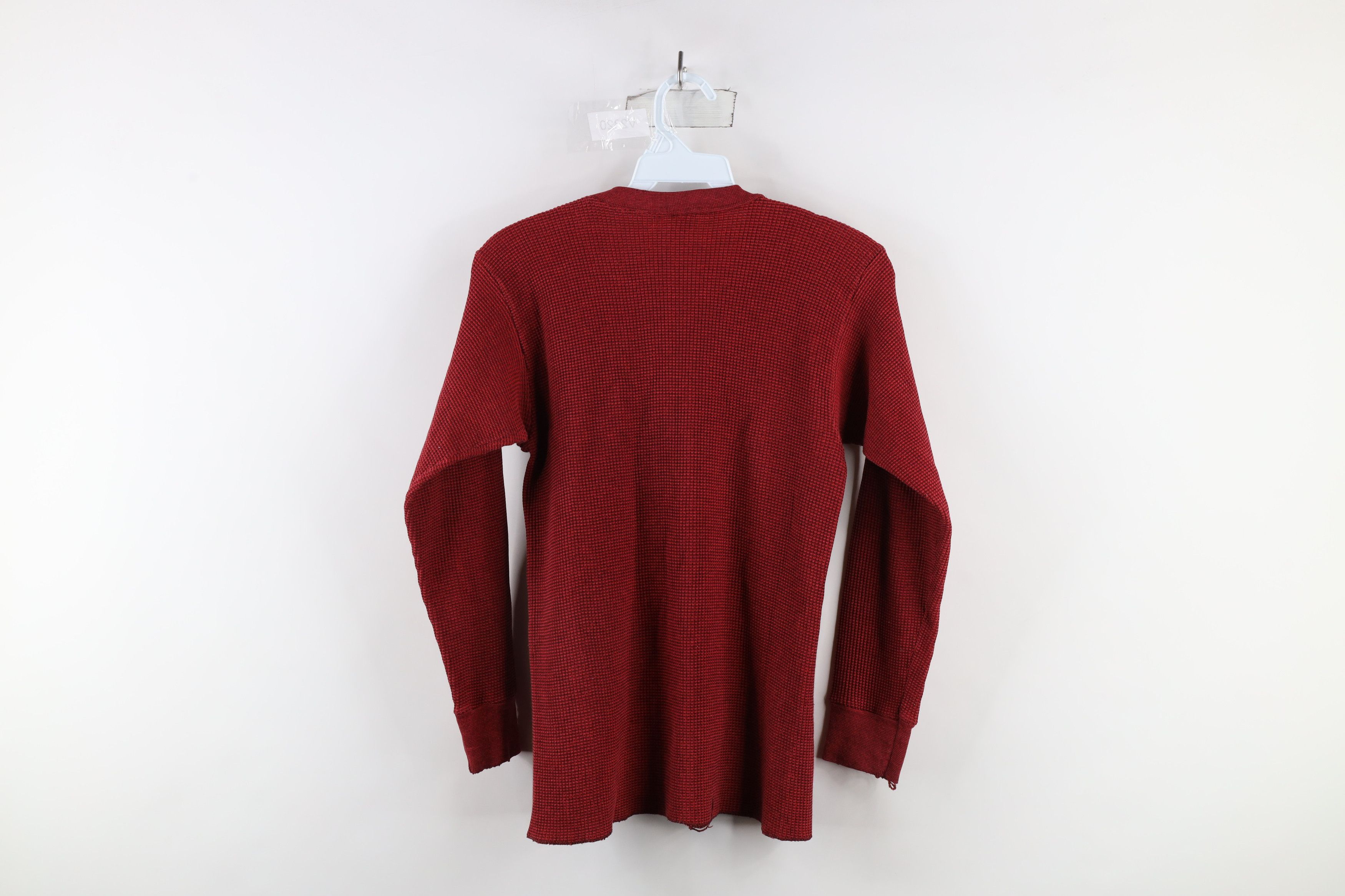 Vintage Vintage 90s Streetwear Thermal Waffle Knit T-Shirt Red USA Size US M / EU 48-50 / 2 - 9 Thumbnail