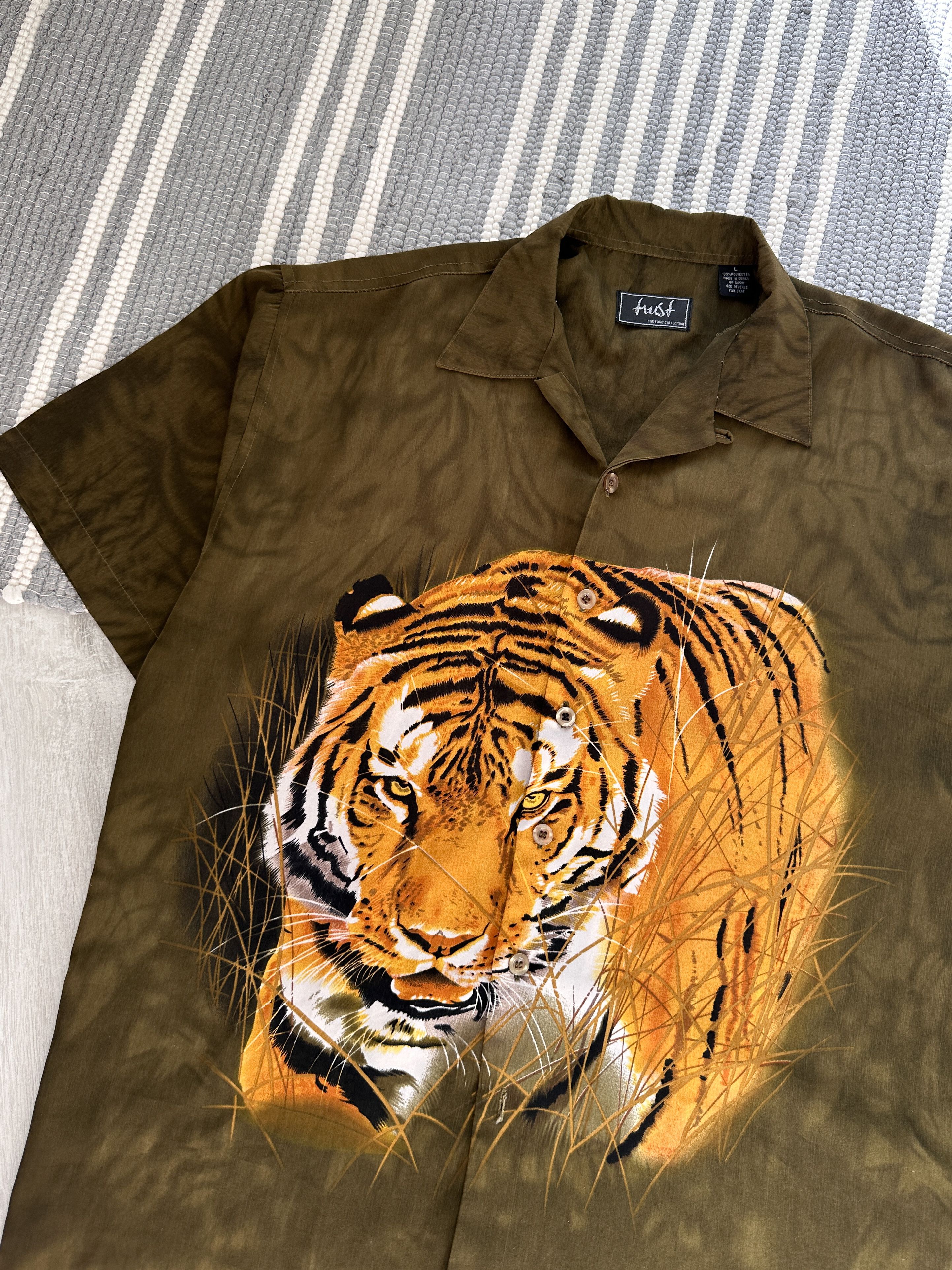 Vintage Vintage Tiger Hawaiian Shirt Size US XL / EU 56 / 4 - 3 Thumbnail