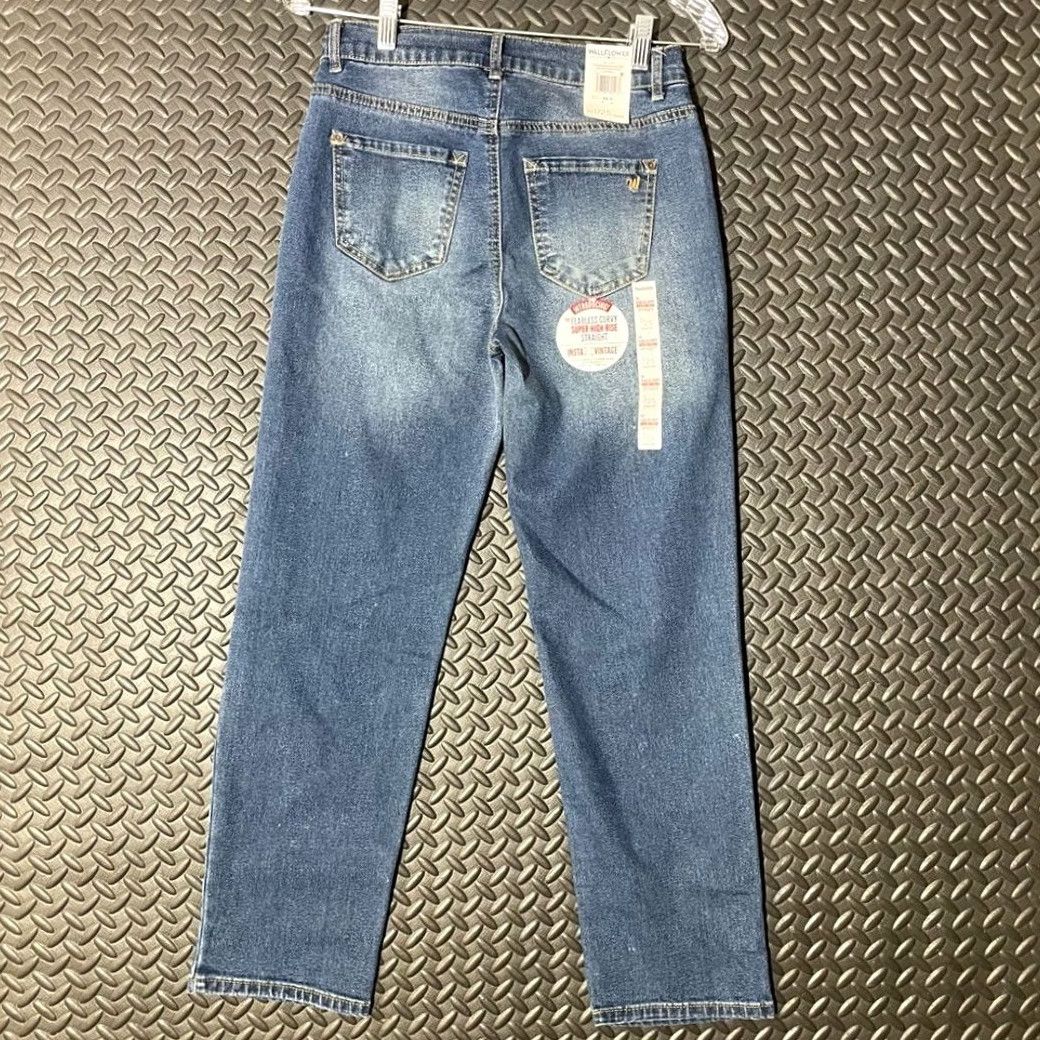 Vintage Wallflower Denim Jeans Womens Curvy Super High Rise Straight Eco Blue Fearless NWT 1/25 Size 27" / US 4 / IT 40 - 2 Thumbnail