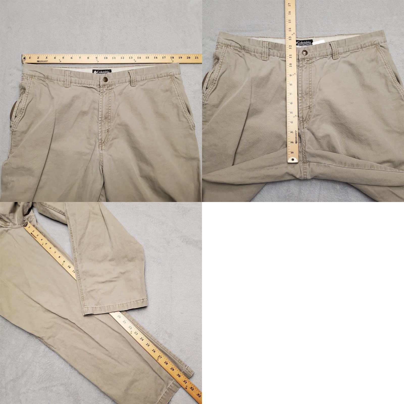 Vintage Columbia Men Cargo Pants 38x31 Beige Canvas Outdoors Hike Camp 90s Columba? (Wait) Size US 38 / EU 54 - 8 Thumbnail