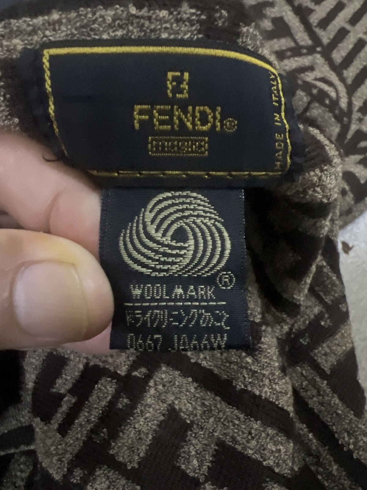 Fendi FENDI Zucca Monogram Wool Scarf Brown Vintage Size ONE SIZE - 2 Thumbnail