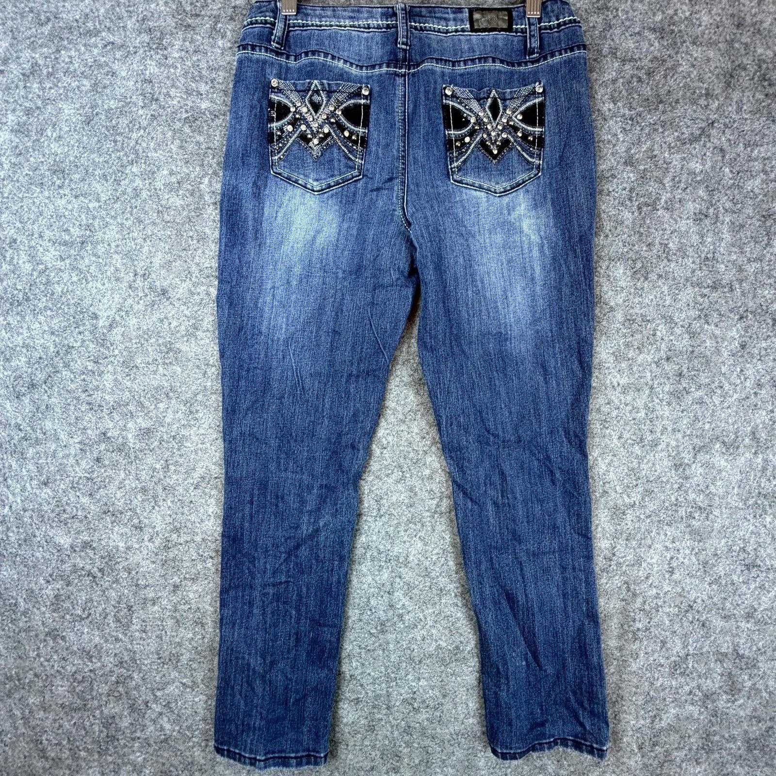 Earl Jeans Earl Jean Jeans Womens 6P Blue Y2K Denim Stretch Embellished Size 30" / US 8 / IT 44 - 1 Thumbnail
