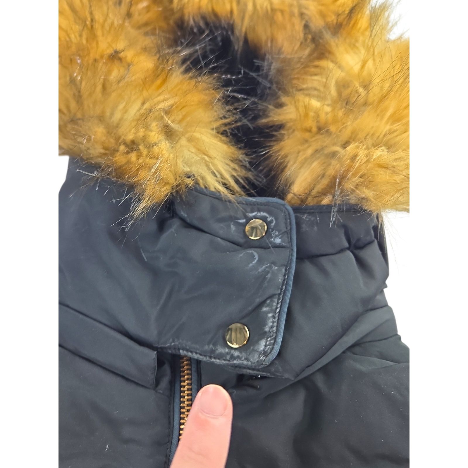 Zara Zara | Black Down Puffer Coat w/Detachable Faux Fur Hood | M Size M / US 6-8 / IT 42-44 - 5 Thumbnail