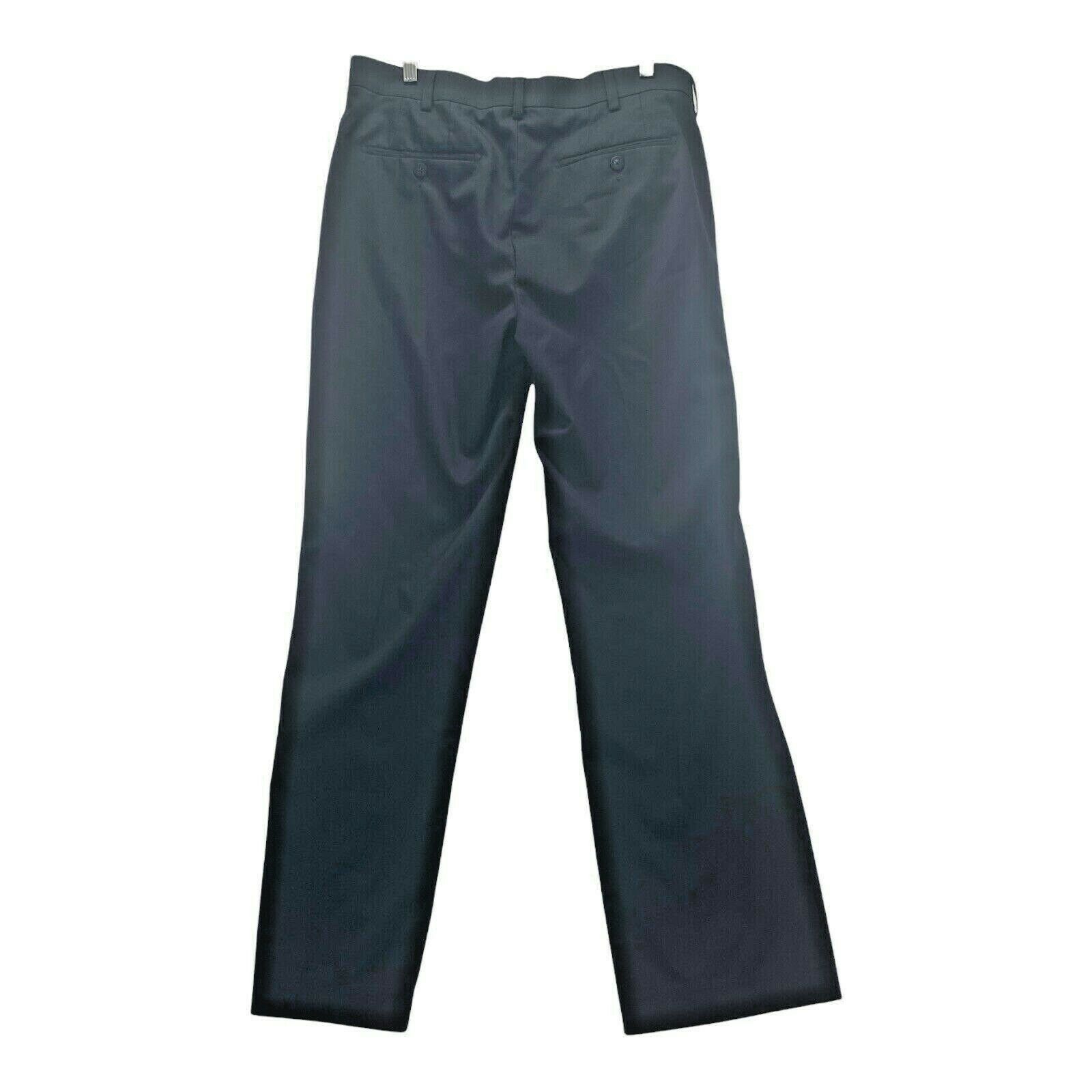 Apt. 9 Apt 9 Mens Dress Pants 36x32 Black Straight Leg Polyester Size US 36 / EU 52 - 2 Thumbnail