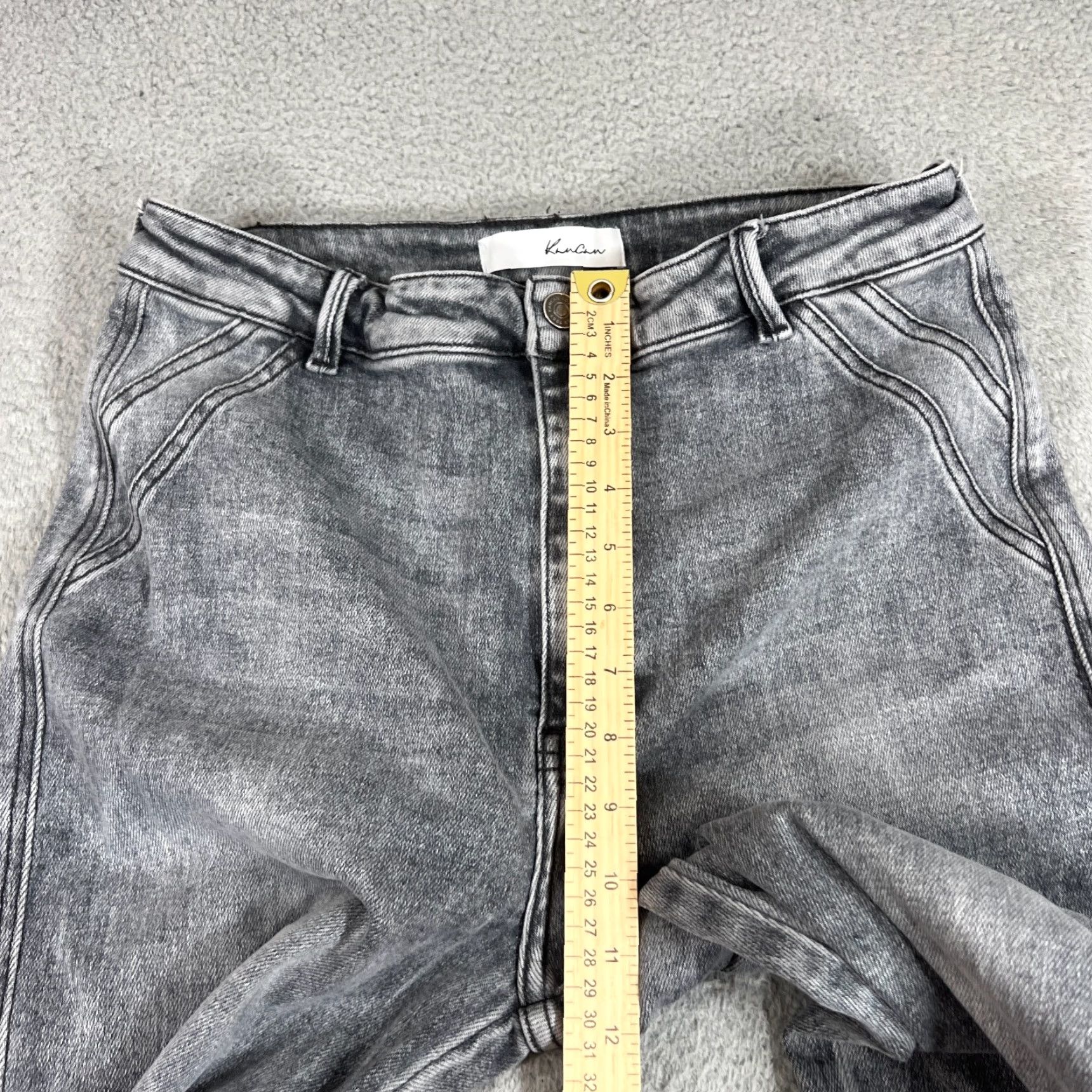 Vintage KanCan Jeans Womens 13/30 Estilo Flare Mid Rise Distressed Denim Blue Size 34" / US 12 / IT 48 - 4 Thumbnail