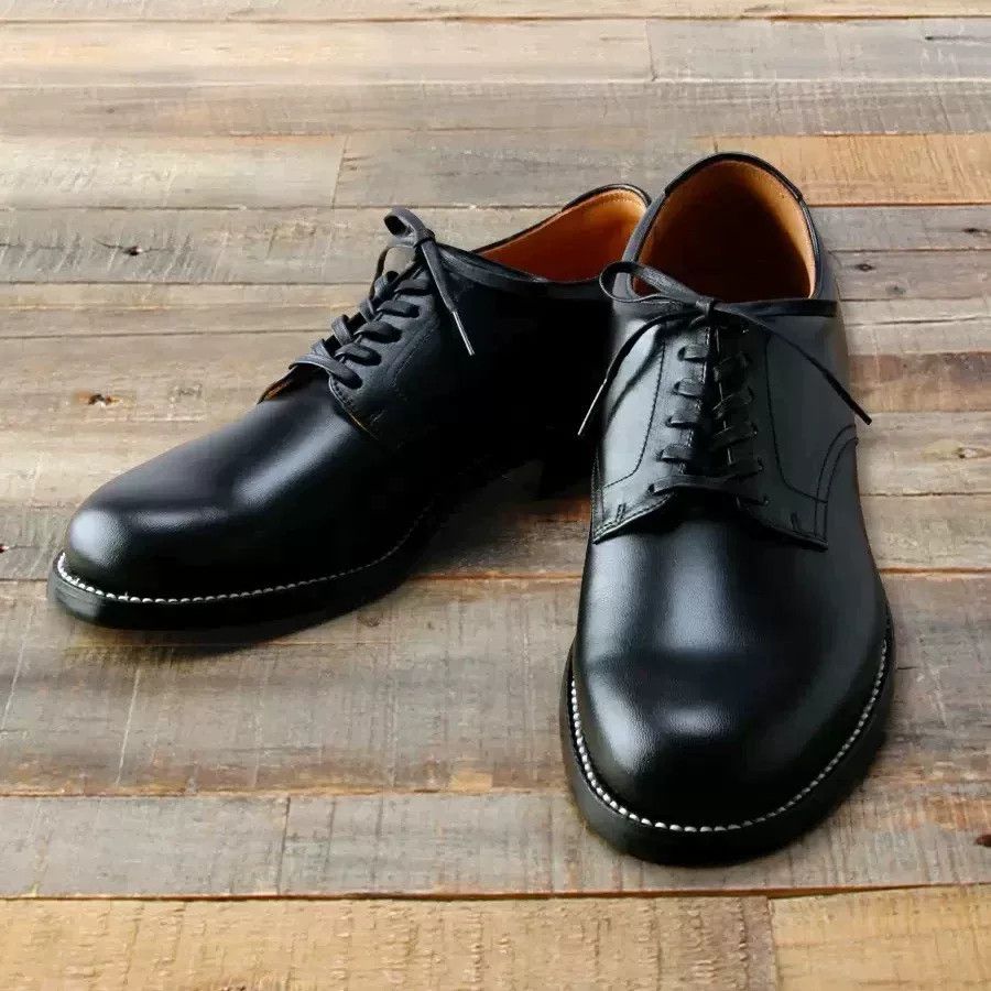 The Flat Head Black Leather Low-Top Derby Shoes Size US 8.5 / EU 41-42 - 1 Thumbnail