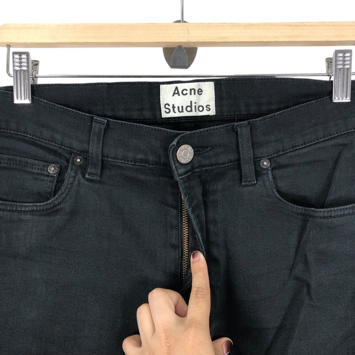 Acne Studios Luxury Swedish Designer ACNE STUDIOS Slim Fit Black Jeans Size US 33 - 3 Thumbnail