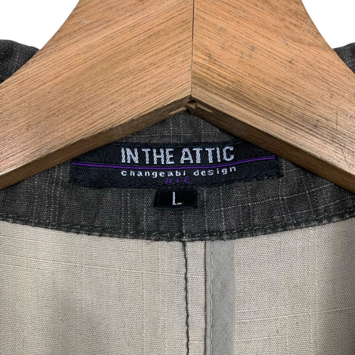 In The Attic IN THE ATTIC Cotton Crosshatch Belted Coat Jacket #2784-C126 Size L / US 10 / IT 46 - 12 Thumbnail