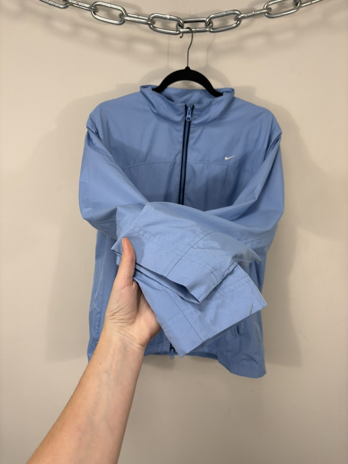Nike Vintage Nike Y2K Light Blue Swoosh Retro Hype Track Jacket Size US XL / EU 56 / 4 - 9 Thumbnail