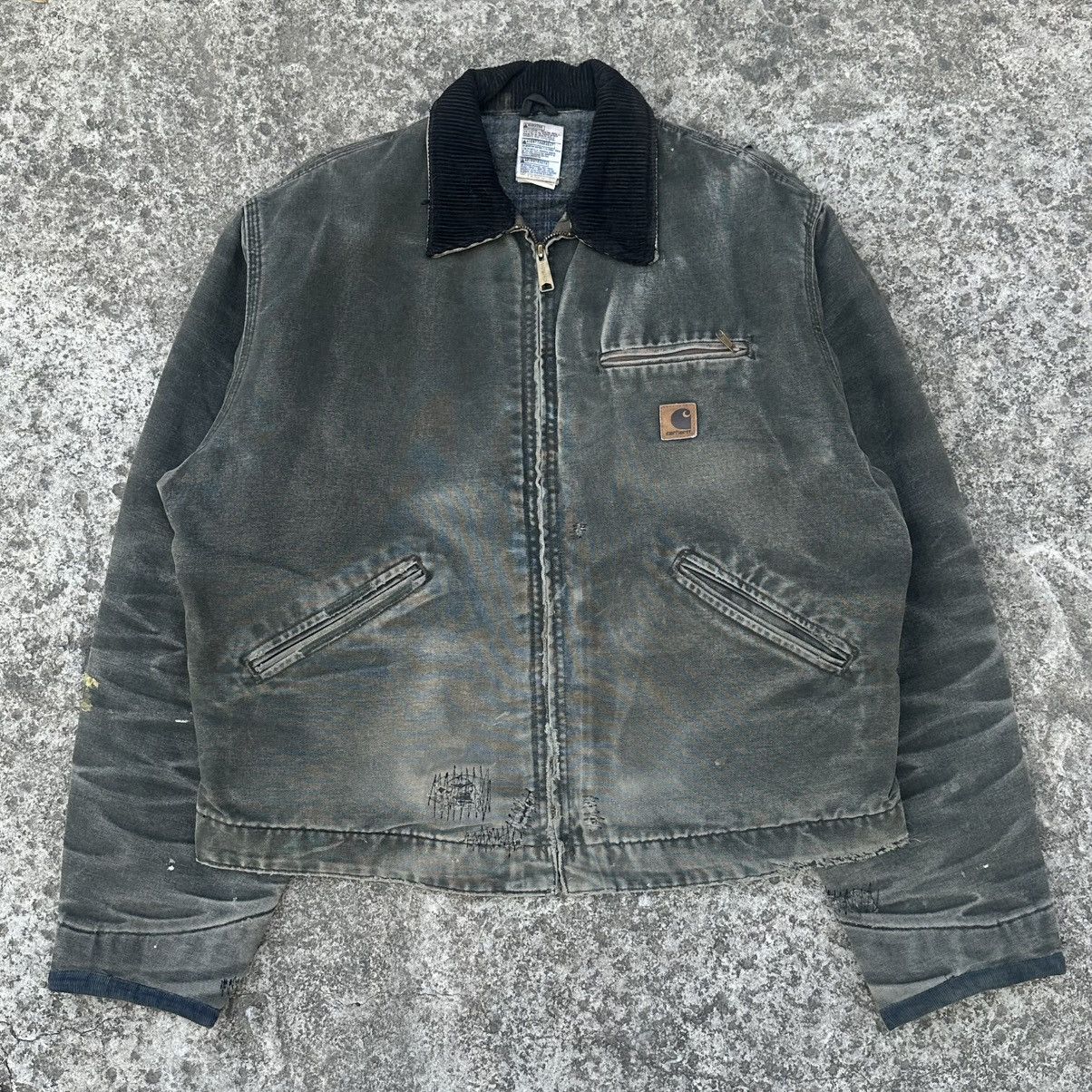 Carhartt Crazy Vintage 00s Faded Carhartt Detroit Jacket J97 MOS Size US L / EU 52-54 / 3 - 14 Thumbnail