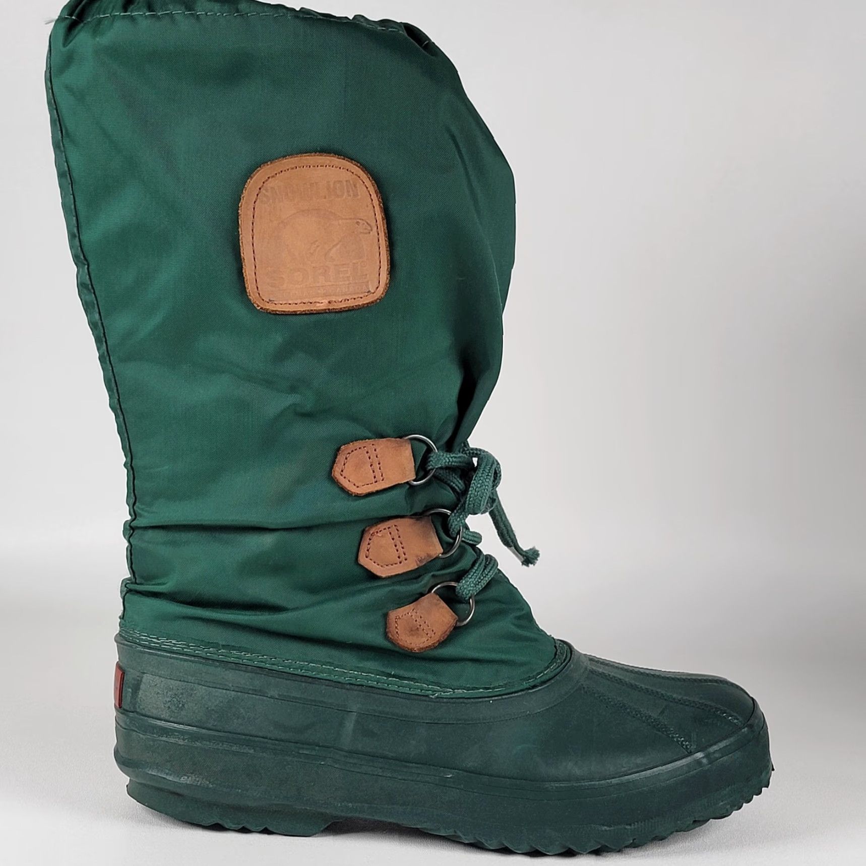 SOREL VINTAGE Sorel Snowlion Tall Green Women’s Snow Boot 9 Canada Felt Liners Mid-Calf Lace Up Insulated Size US 9 / IT 39 - 4 Thumbnail