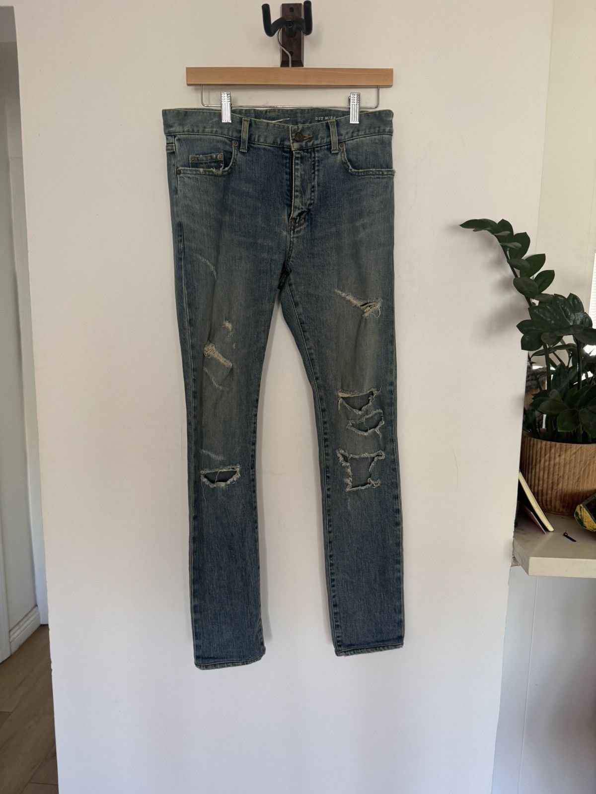 Saint Laurent Paris 2015 Crash denim Size US 30 / EU 46 - 1 Thumbnail