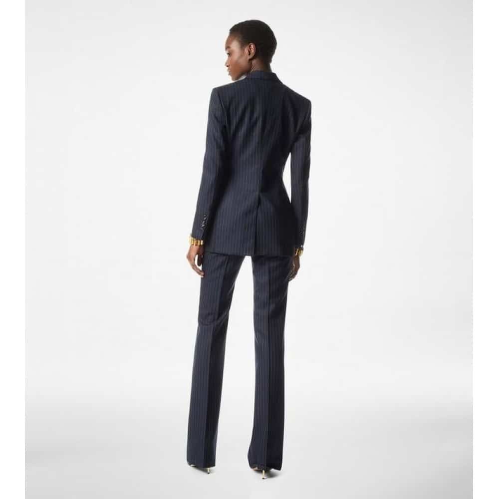 Tom Ford o1loc1c1125 GI2992 Striped Wool Flannel Bianca Jacket Blue Size XS / US 0-2 / IT 36-38 - 4 Thumbnail