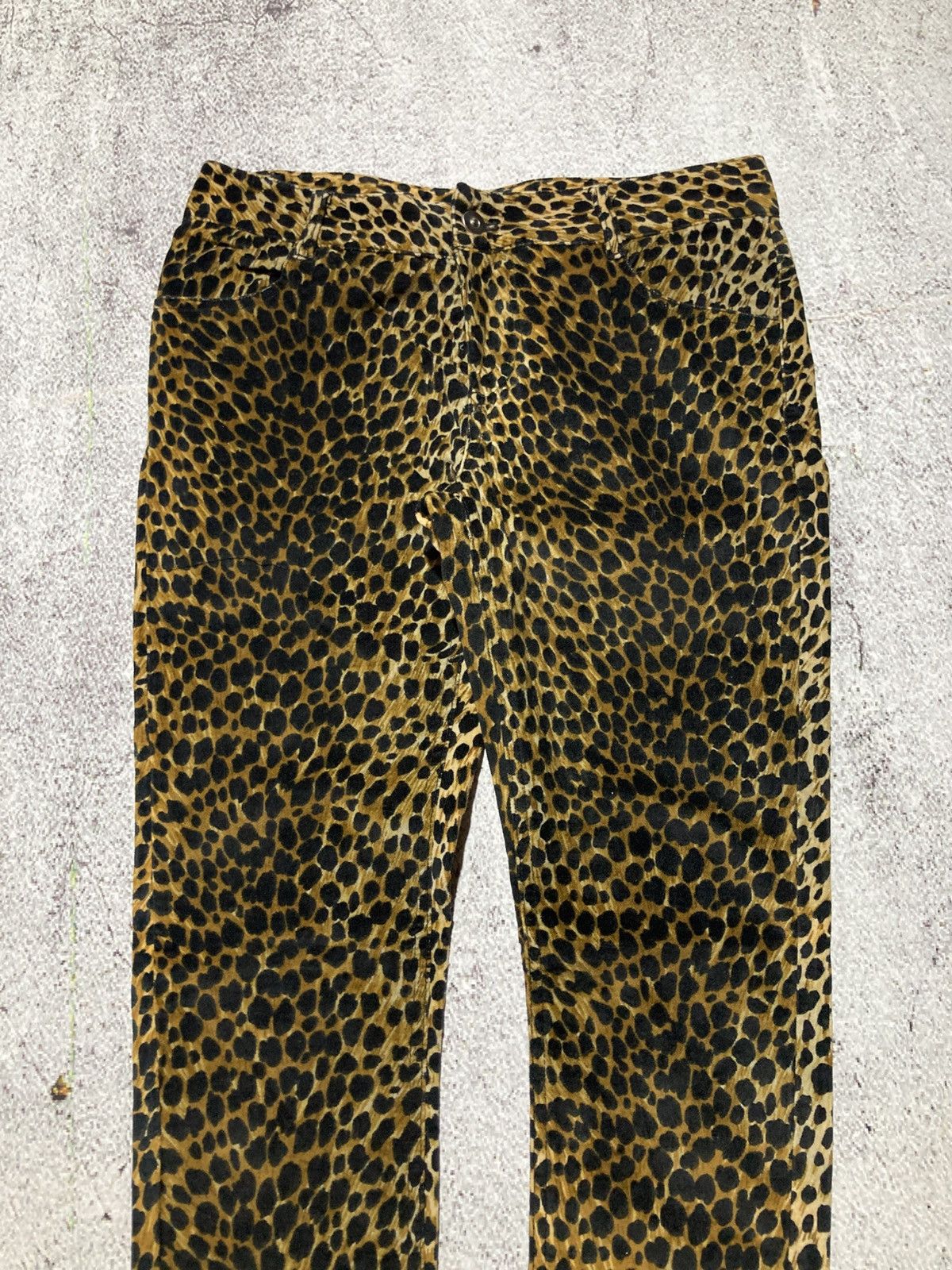 Japanese Brand 2000s Loaf Leopard Motif Waxed Slim Fit Pants Lgb Style Size US 28 / EU 44 - 2 Thumbnail