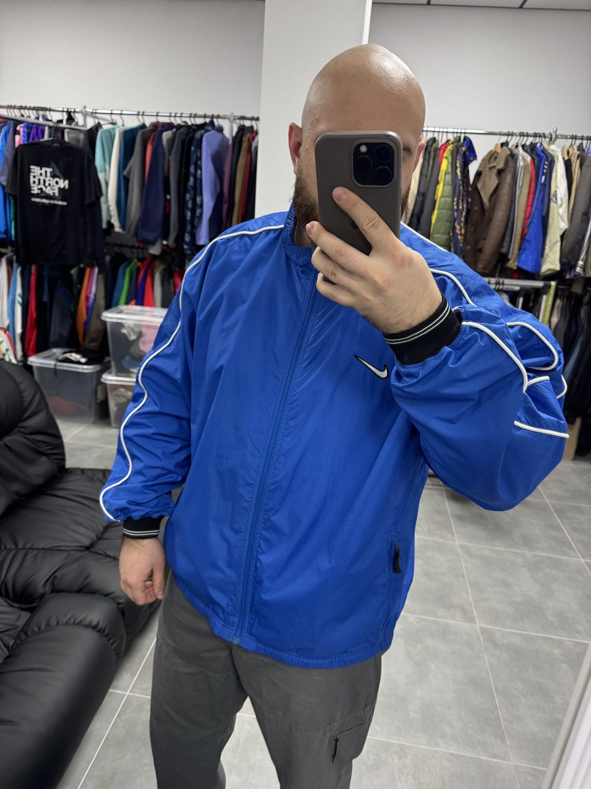 Nike × Vintage Vintage Nike Team Embroidered Logo Swoosh Track Jacket Size US L / EU 52-54 / 3 - 2 Thumbnail