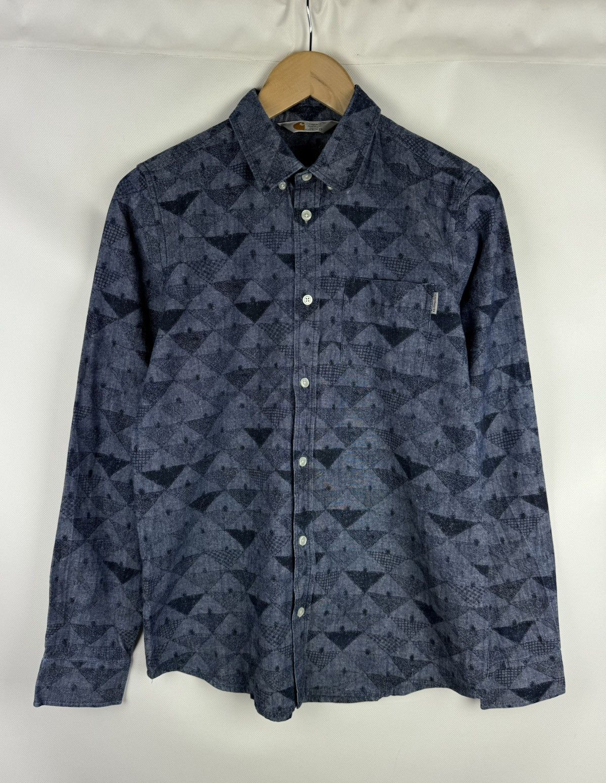 Carhartt Carhartt L/S Crandall Men’s Patterned Denim Button Up Shirt Size US M / EU 48-50 / 2 - 1 Thumbnail