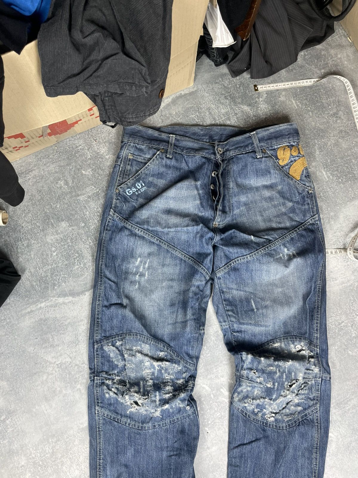 G-Star Vintage baggy big logo G Star Raw Elwood carter embro jeans Size US 32 / EU 48 - 7 Thumbnail