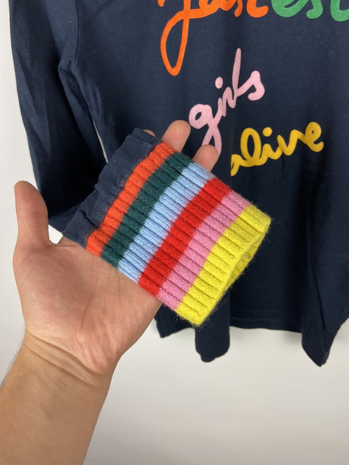 Designer × Mira Mikati Mira Mikati Graphic Print Mock Neck Sweatshirt Blue Womens Size XS / US 0-2 / IT 36-38 - 8 Thumbnail