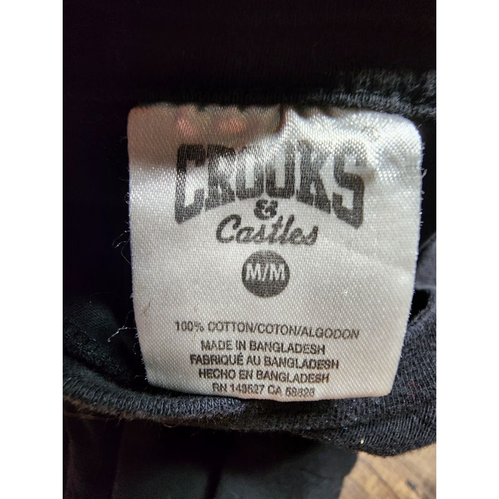 Crooks & Castles CROOKS & CASTLE Mens M Black All Over Logo Double Sided Crewneck T Shirt Size US M / EU 48-50 / 2 - 3 Thumbnail