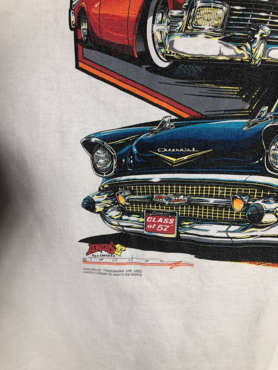 NASCAR VINTAGE HANES CHEVROLET RACING RETRO CAR DESIGNER T-SHIRT Size US L / EU 52-54 / 3 - 3 Thumbnail