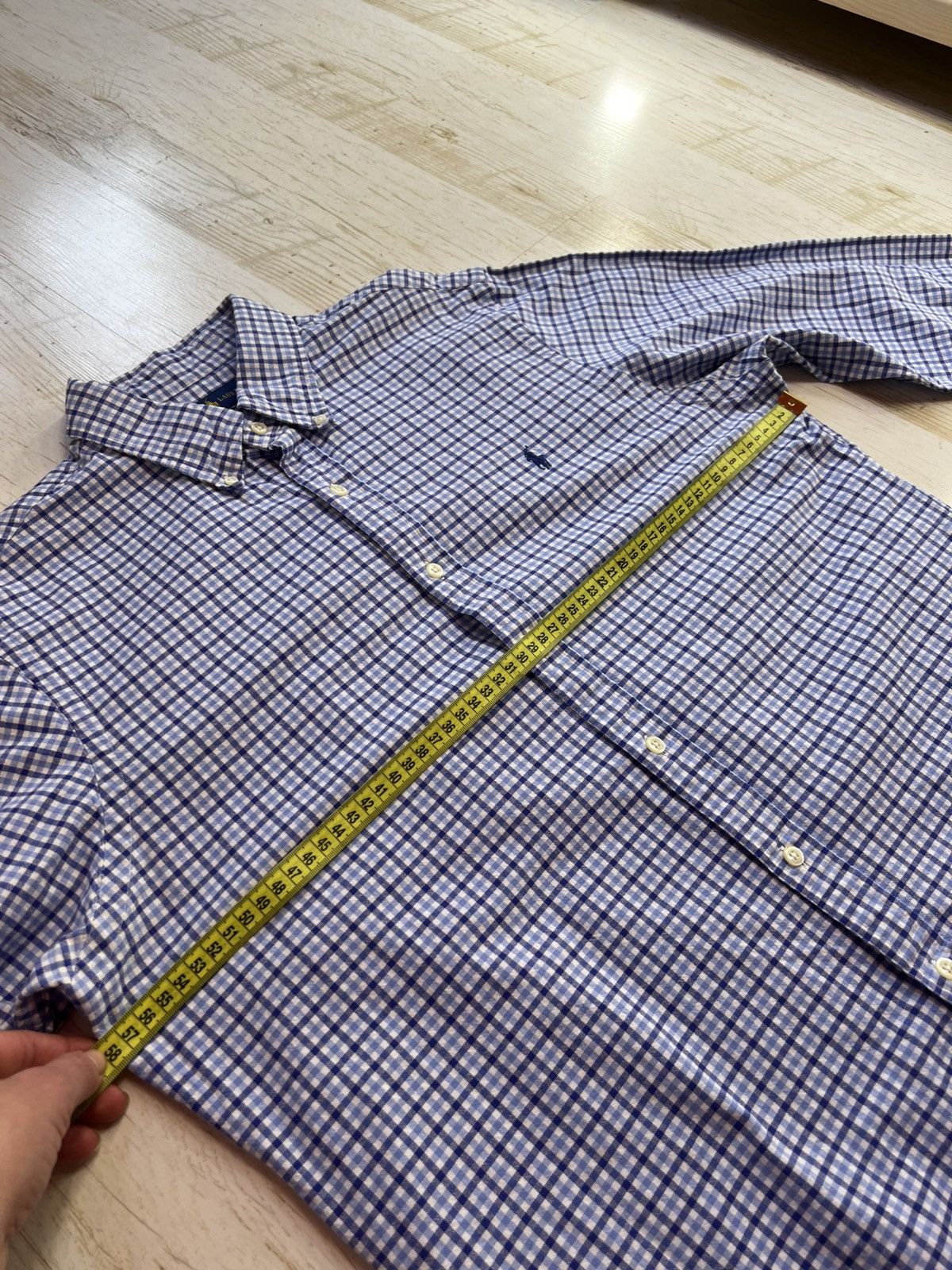 Ralph Lauren Ralph Lauren Slim Fit Stretch Oxford Plaid Shirt Blue Check Size US XL / EU 56 / 4 - 10 Thumbnail