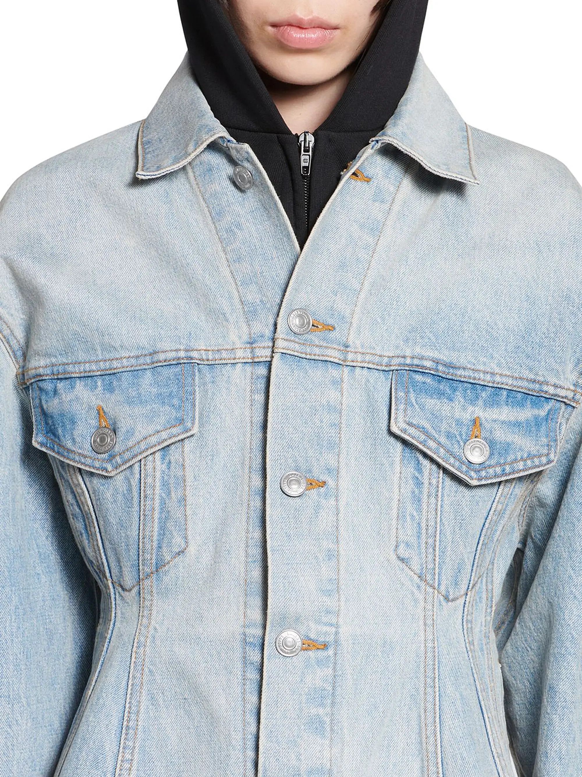 Balenciaga o1srvl11e1125 Hourglass Jacket in Light Blue Size XS / US 0-2 / IT 36-38 - 6 Thumbnail