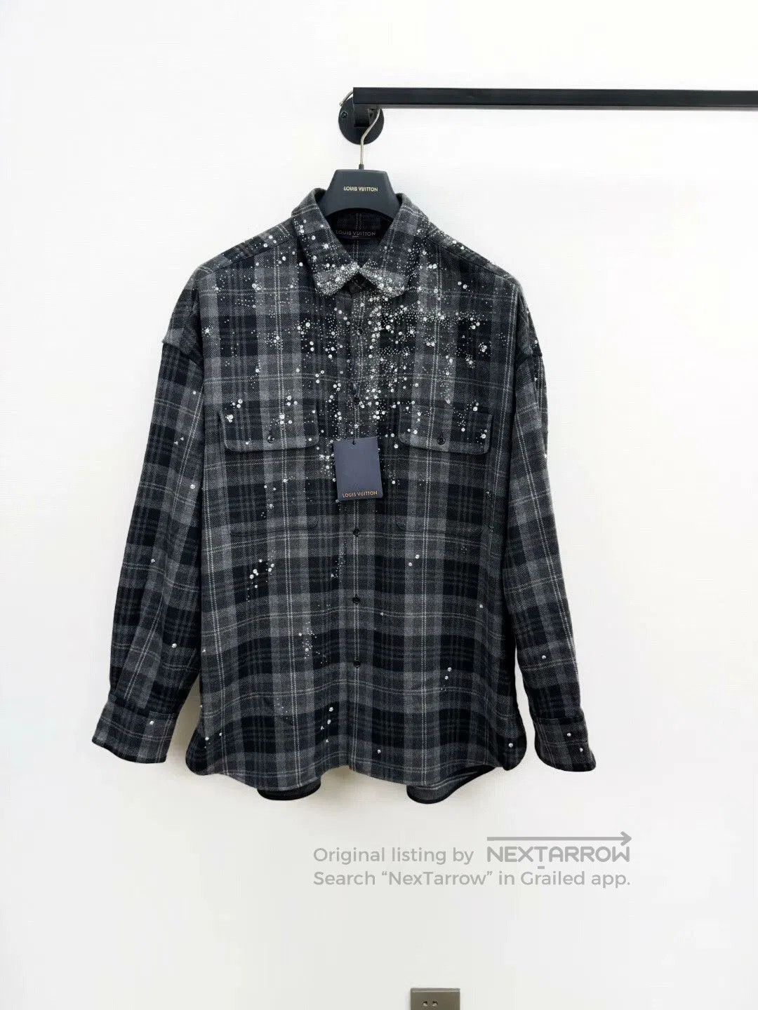 Louis Vuitton Studded Plaid Shirt Jacket.