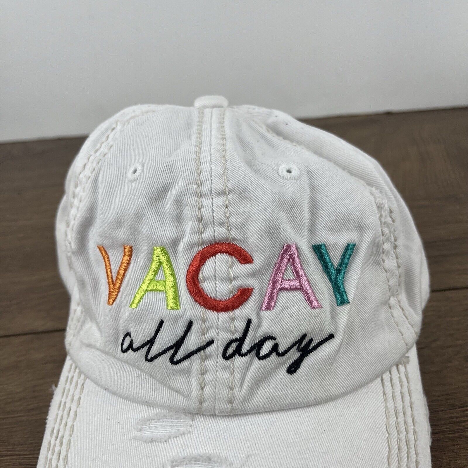 Other Vacay All Day Hat Vacation Vacay Hat White Adjustable Hat Wh Size ONE SIZE - 7 Thumbnail