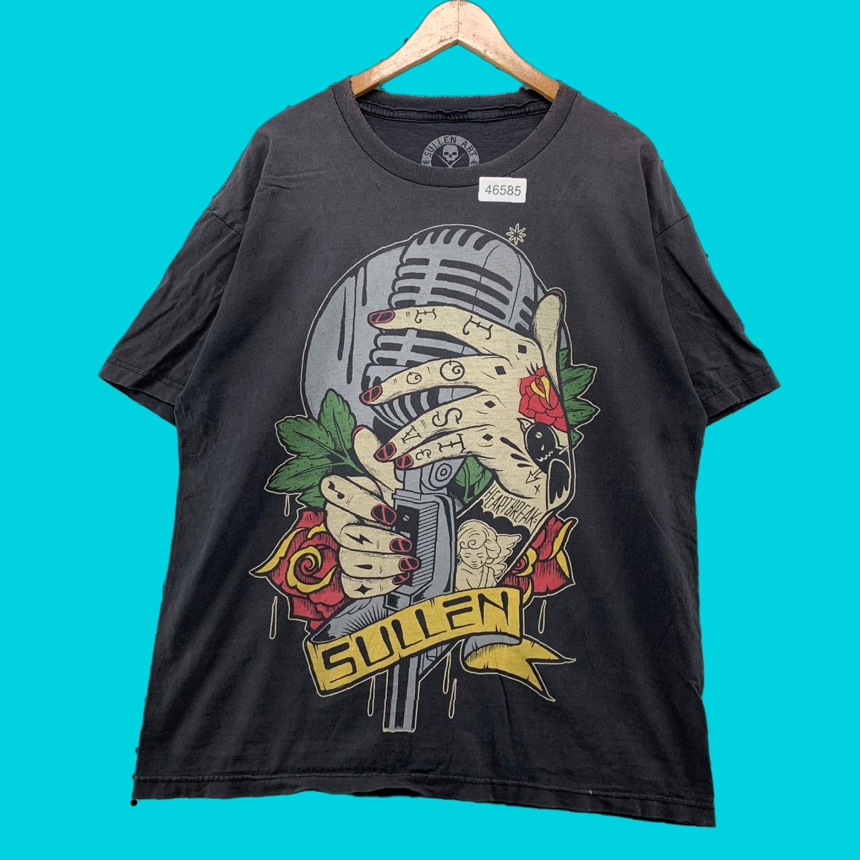 Vintage Sullen Art Collective Shirt Mens XL Faded Black Punk Tattoo Microphone Y2K USA Size US XL / EU 56 / 4 - 1 Thumbnail