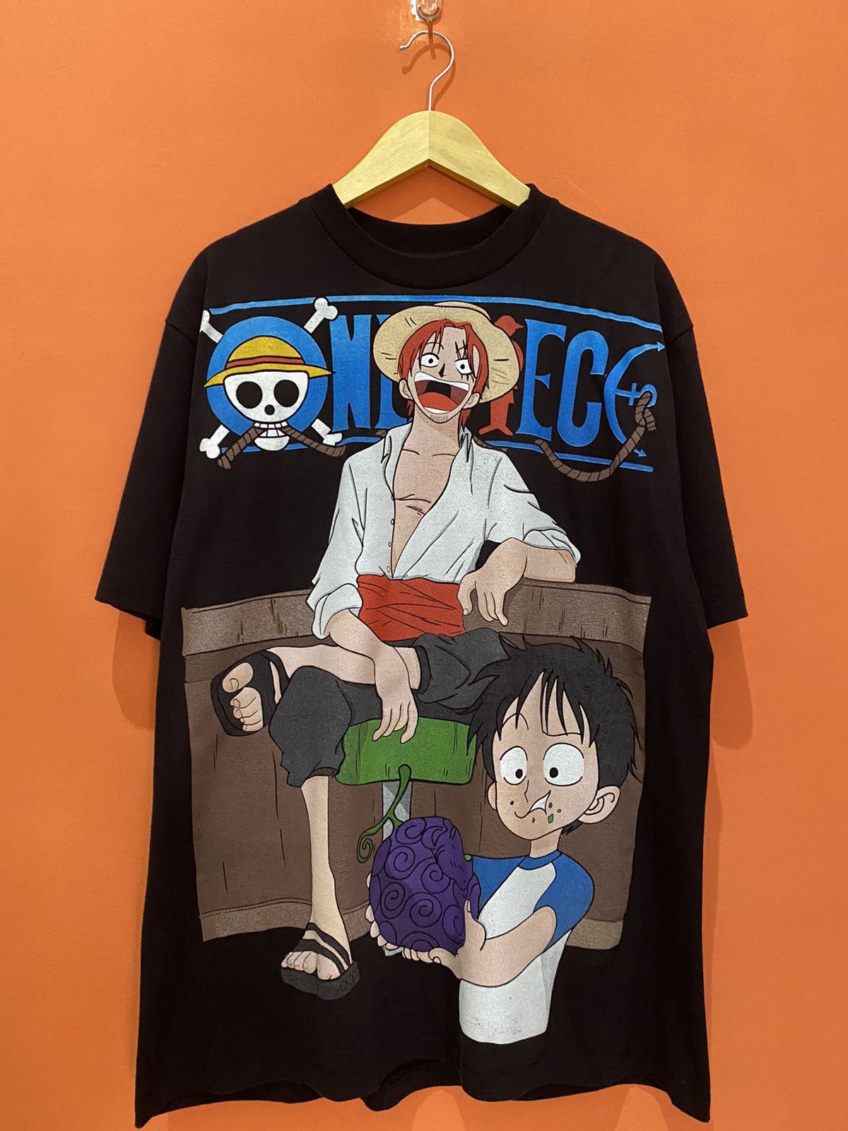 image of One Piece Luffy Gomu Gomu Boot Anima Movie Manga in Black, Men's (Size XL)