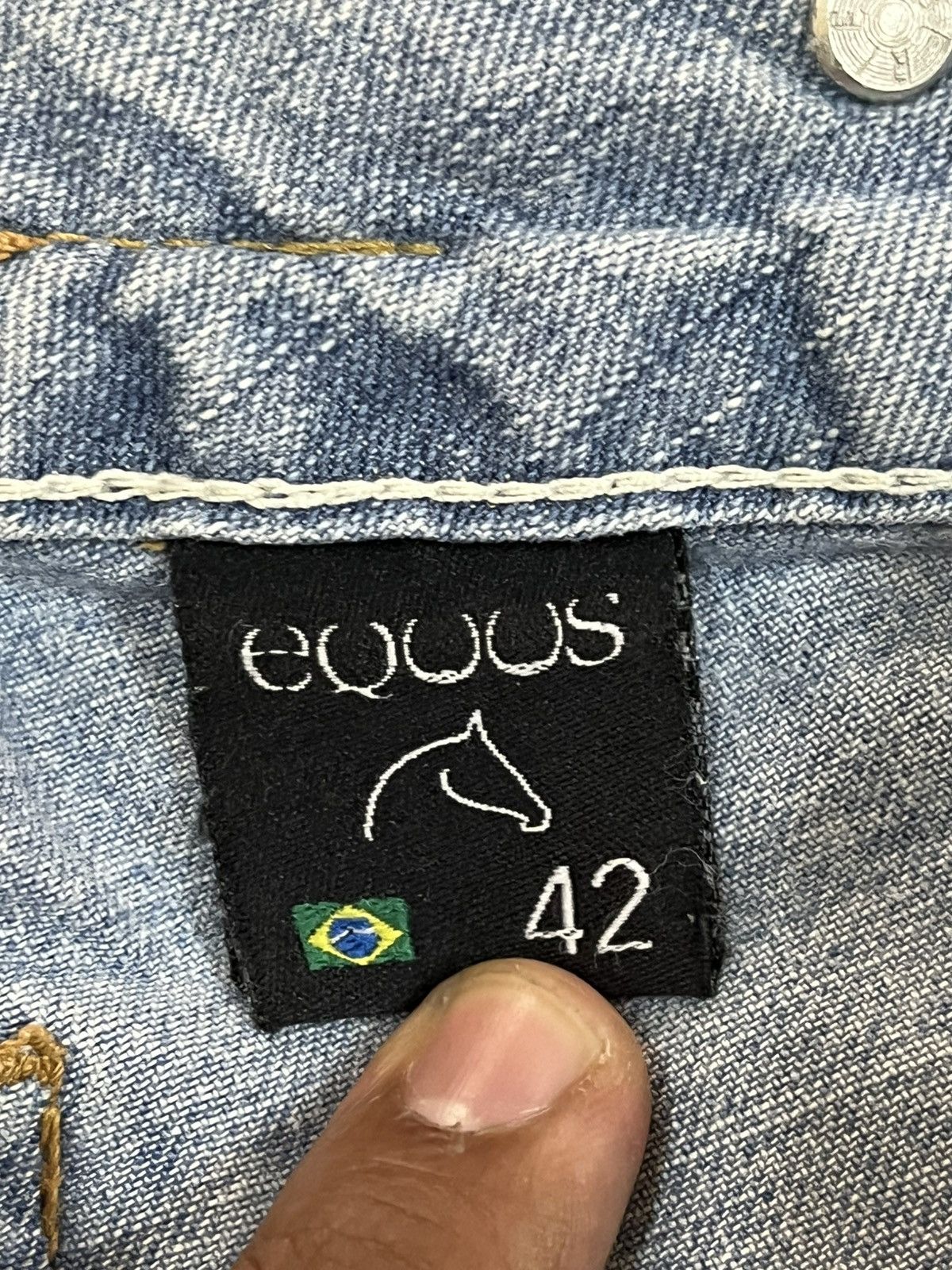 Vintage Vintage Eqoos Faded Buckle Belt Denim Size US 33 - 11 Thumbnail