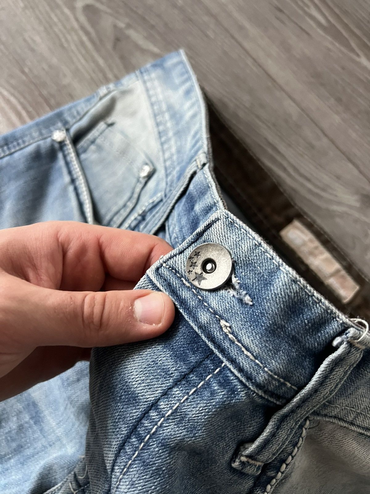 G-Star G Star Vintage Y2k Opium Distressed Denim Embroidered Jeans Size US 33 - 8 Thumbnail