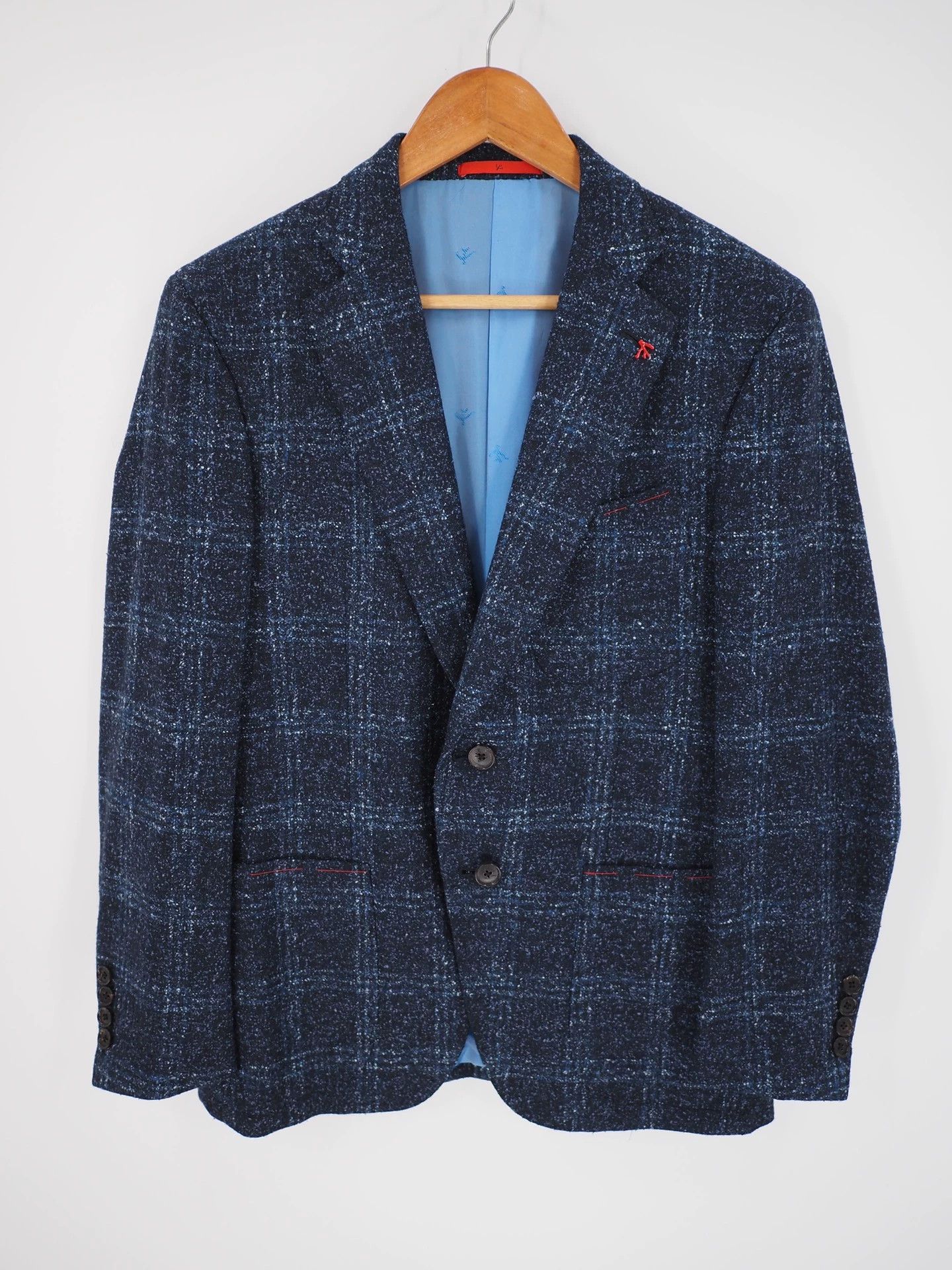 Other 2013 #ISAIA Dark Blue Plaid Wool and Silk Blend Suit Size 44R - 1 Thumbnail