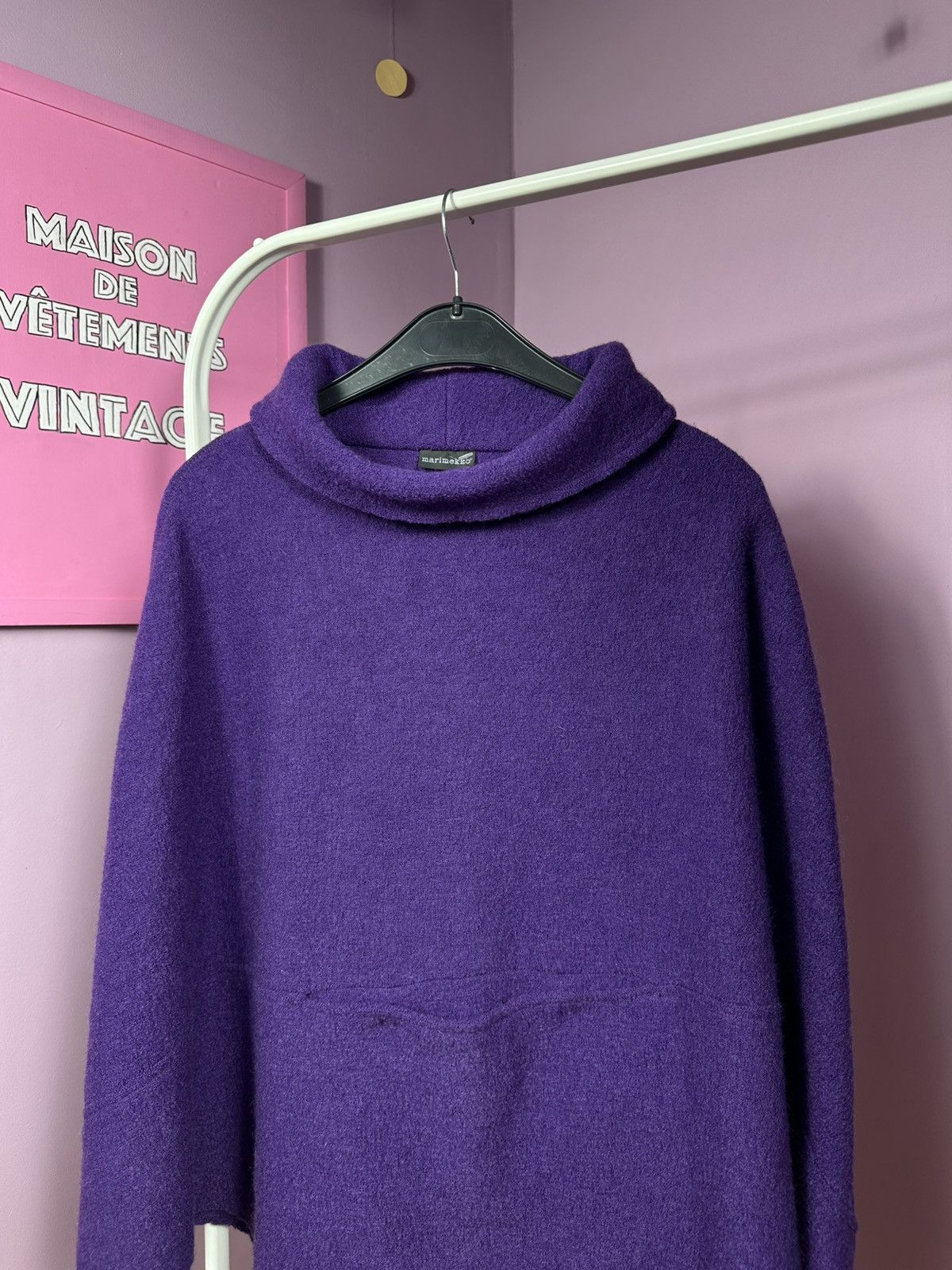 Marimekko Marimekko Mika Piirainen Wool Poncho Cape Coat Turtleneck Size ONE SIZE - 4 Thumbnail