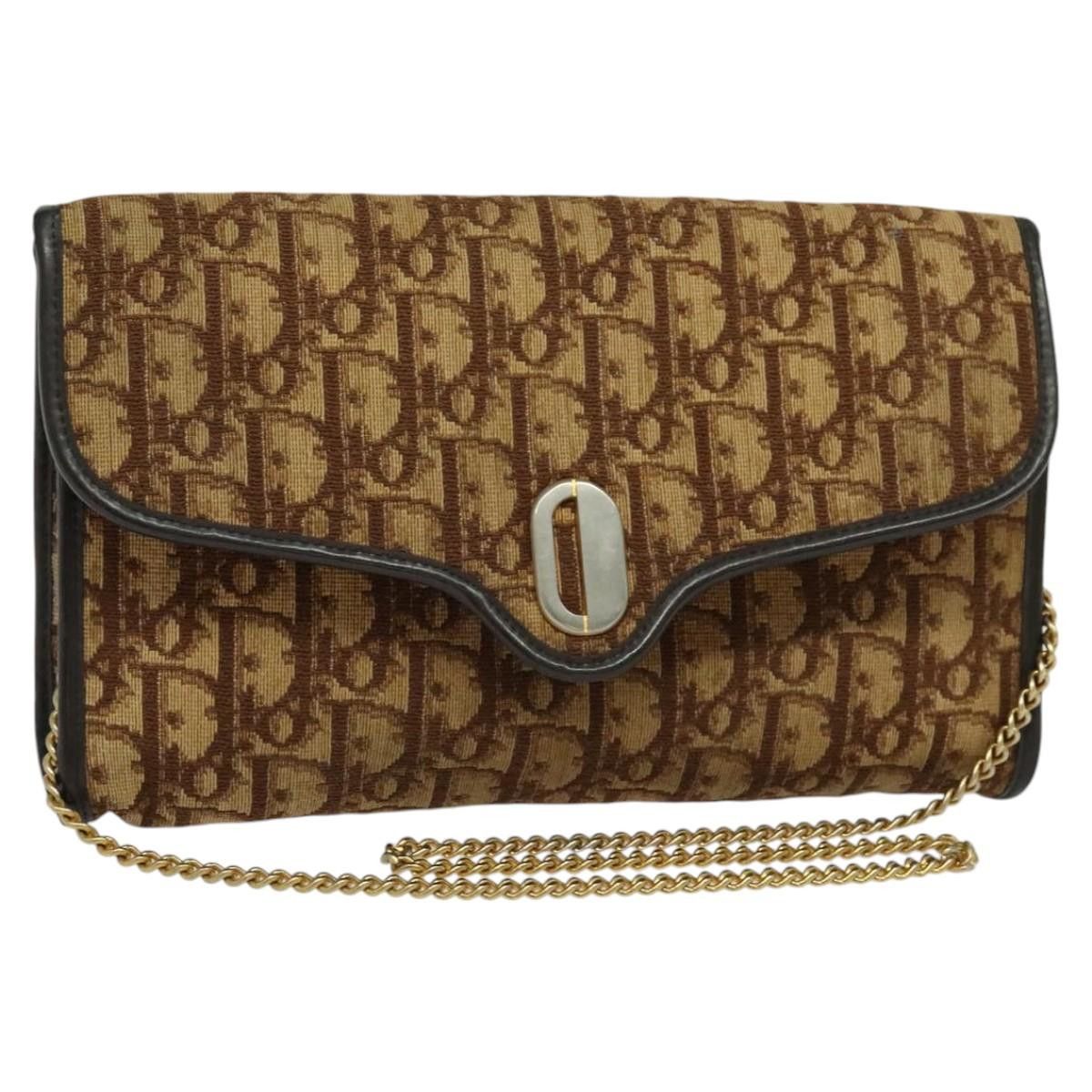 Dior DIOR Trotter Canvas Chain Shoulder Bag Brown Gold Size ONE SIZE - 1 Thumbnail