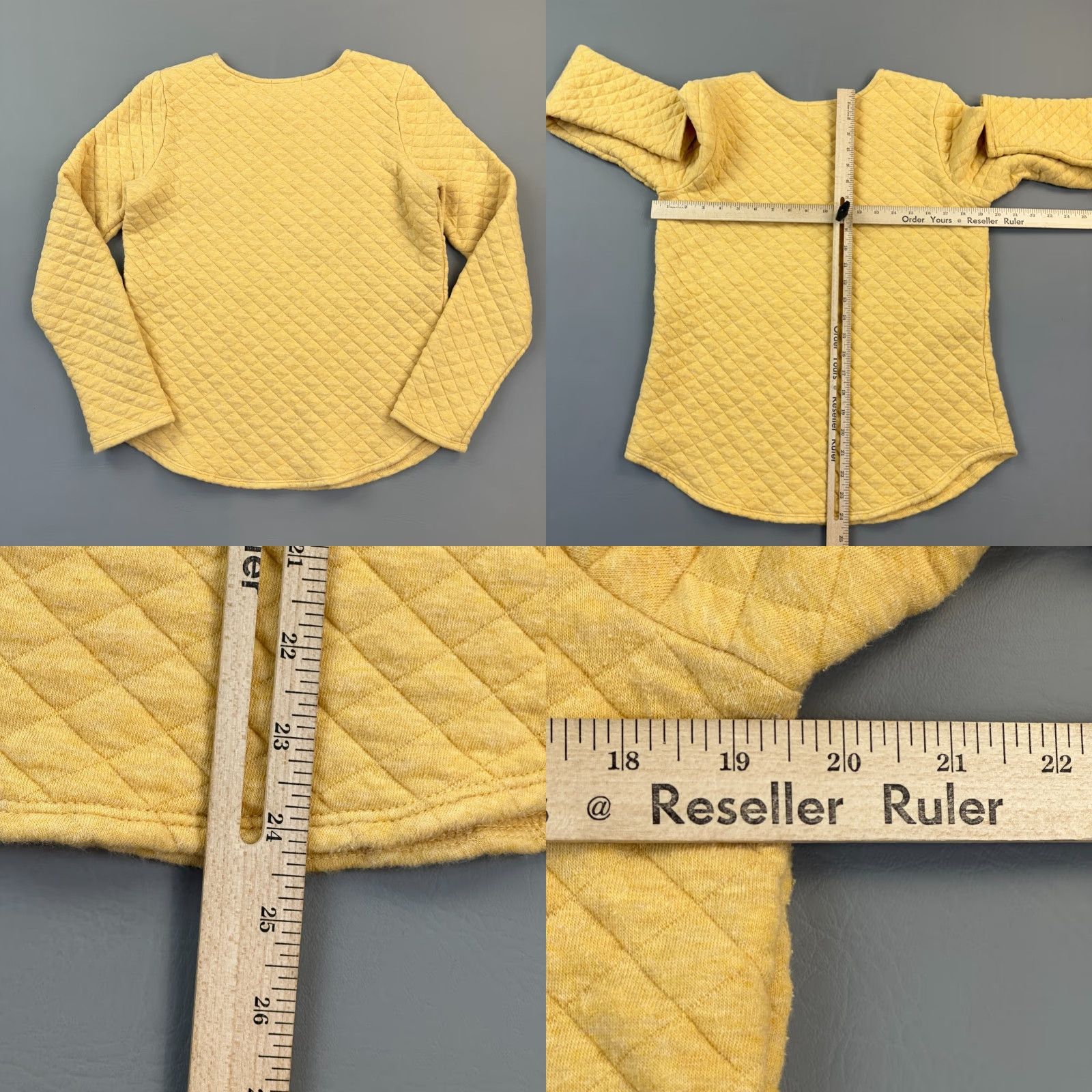 Orvis Orvis Sweatshirt Women's Small Yellow Quilted Crewneck Pullover Outdoor Casual Size S / US 4 / IT 40 - 8 Thumbnail