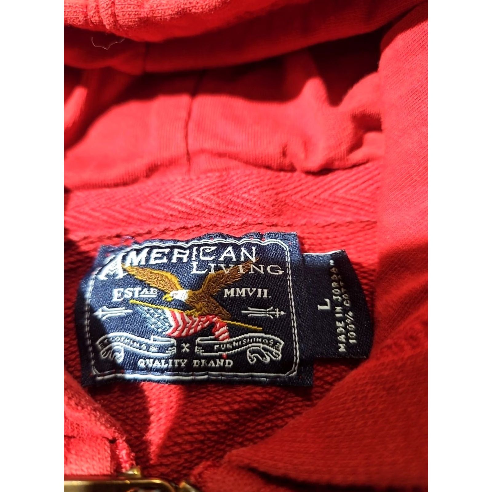 American Eagle Outfitters VINTAGE American Eagle Hoodie Mens Large Red Spellout Full Zip Embroidered Y2K Size US L / EU 52-54 / 3 - 7 Thumbnail