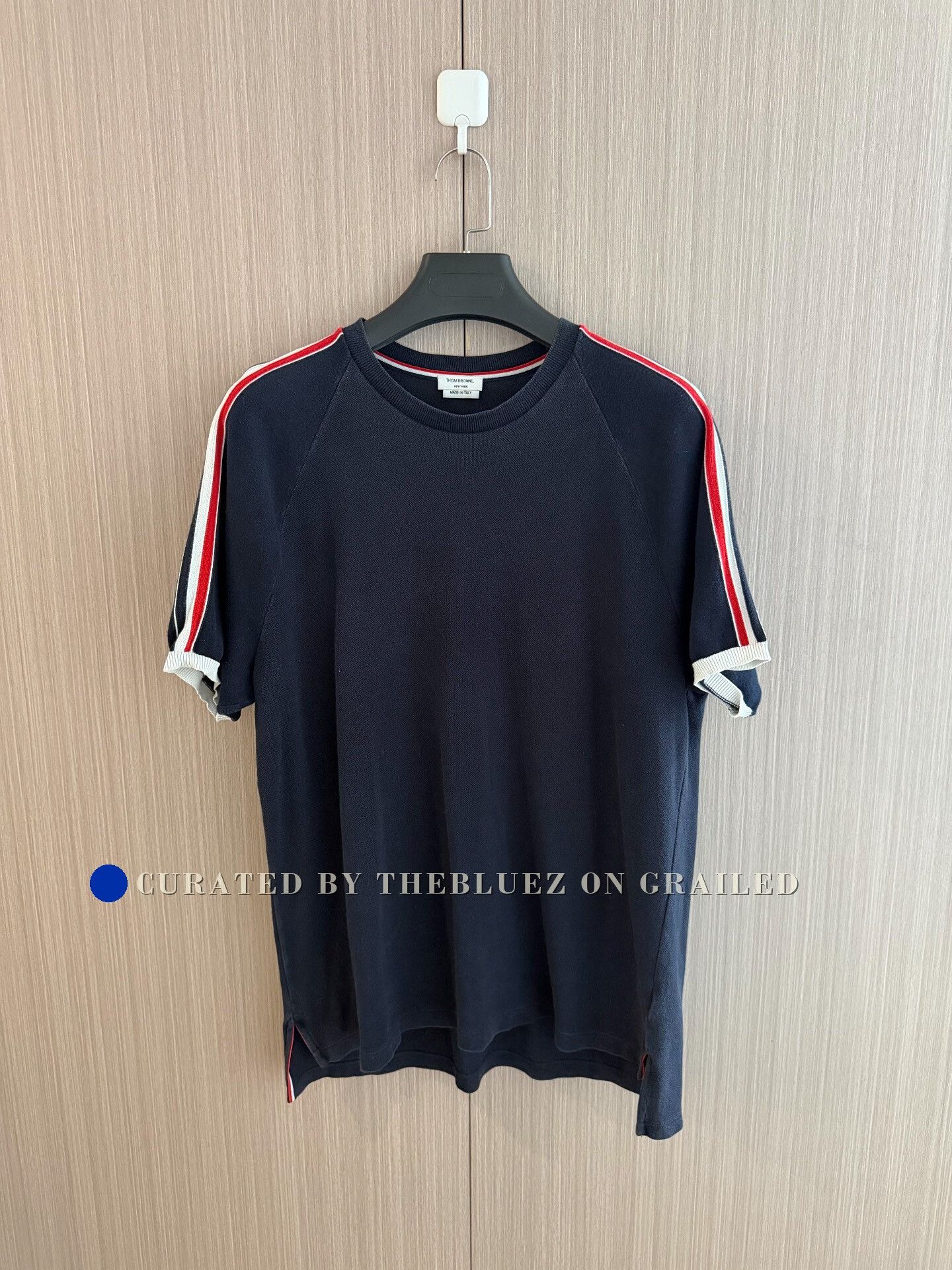 Thom Browne Thom Browne Navy Knit Stripe Short-Sleeve Size US XL / EU 56 / 4 - 1 Thumbnail