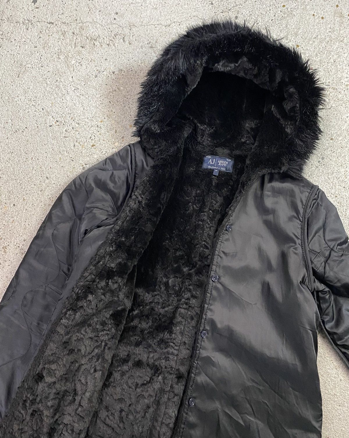 Giorgio Armani Armani jeans vintage coat faux fur archive winter arcade Size L / US 10 / IT 46 - 5 Thumbnail