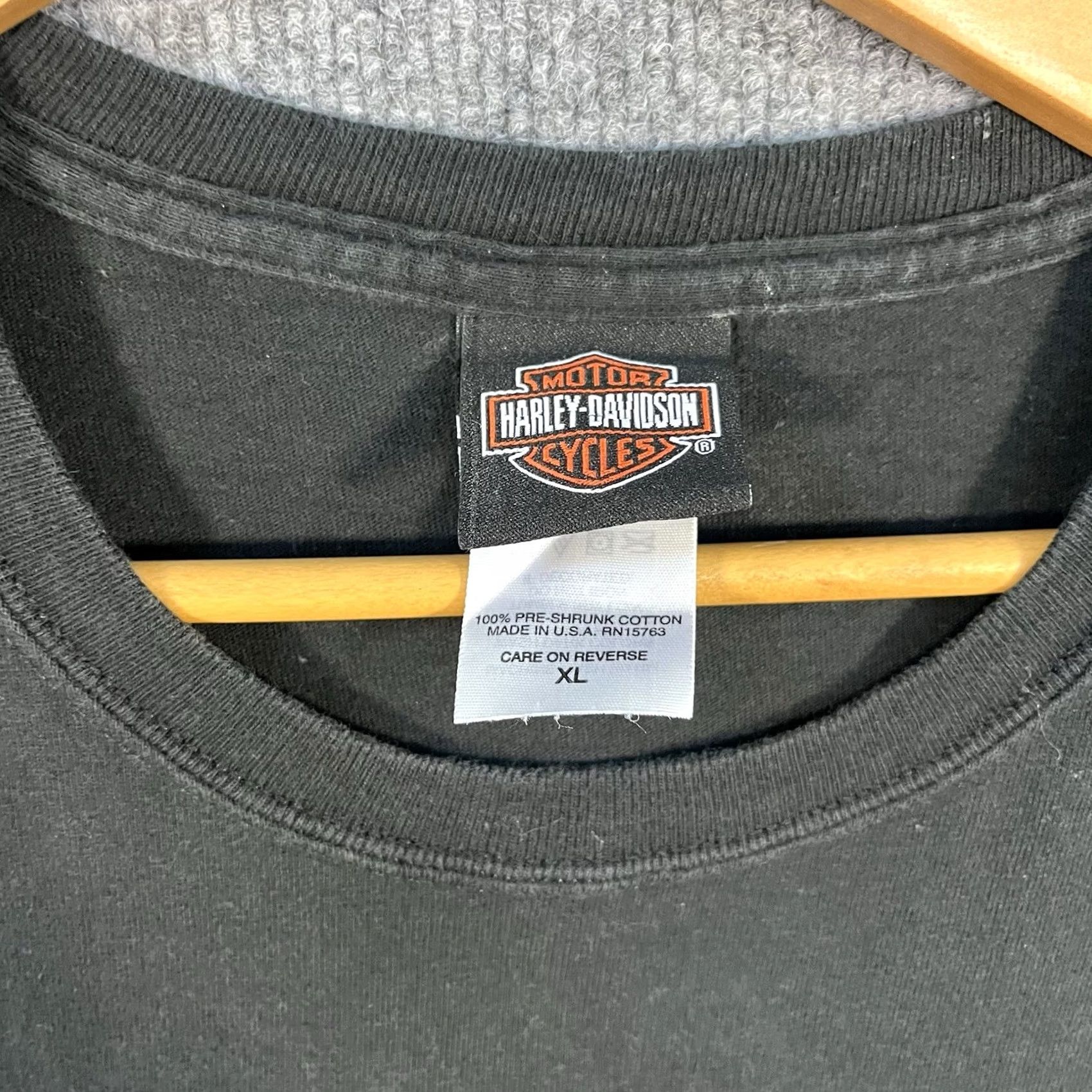Harley Davidson VINTAGE Harley Davidson Shirt XL Black y2k Flames Biker Los Angeles Eagle 2004 Mens Size US XL / EU 56 / 4 - 4 Thumbnail