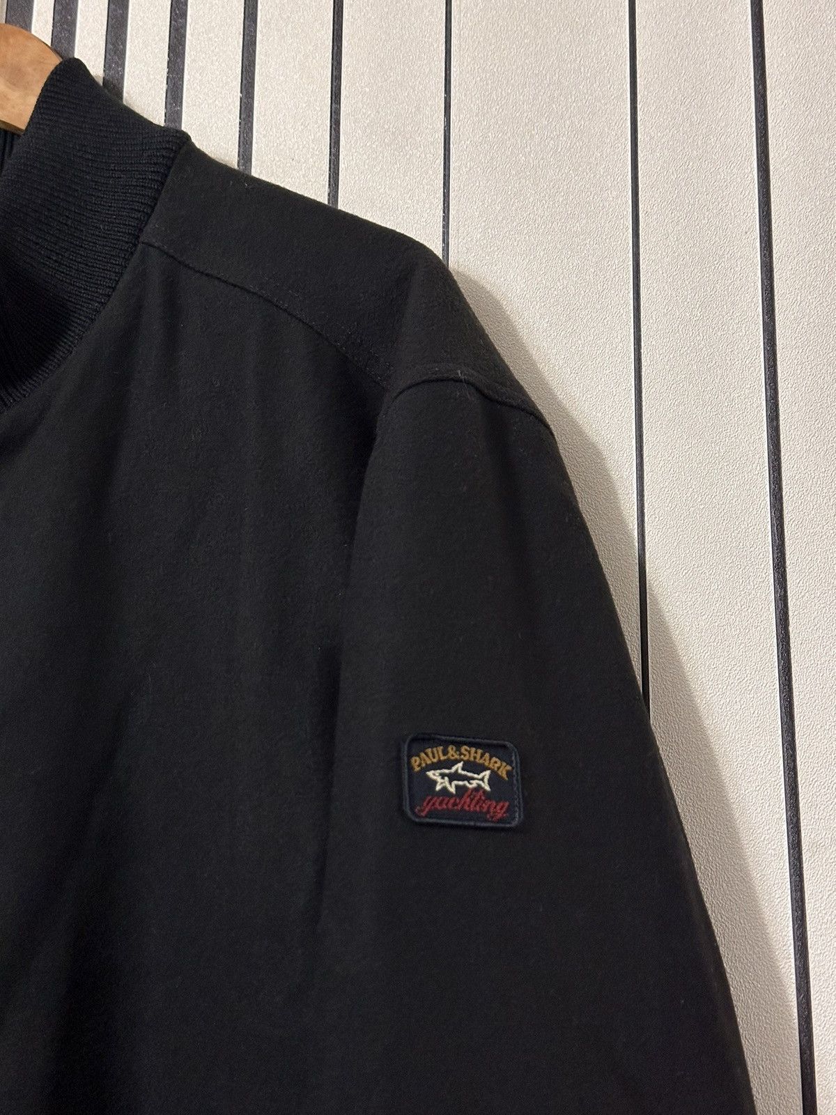 Paul Shark Woolen Classic Italian Black Bomber Jacket