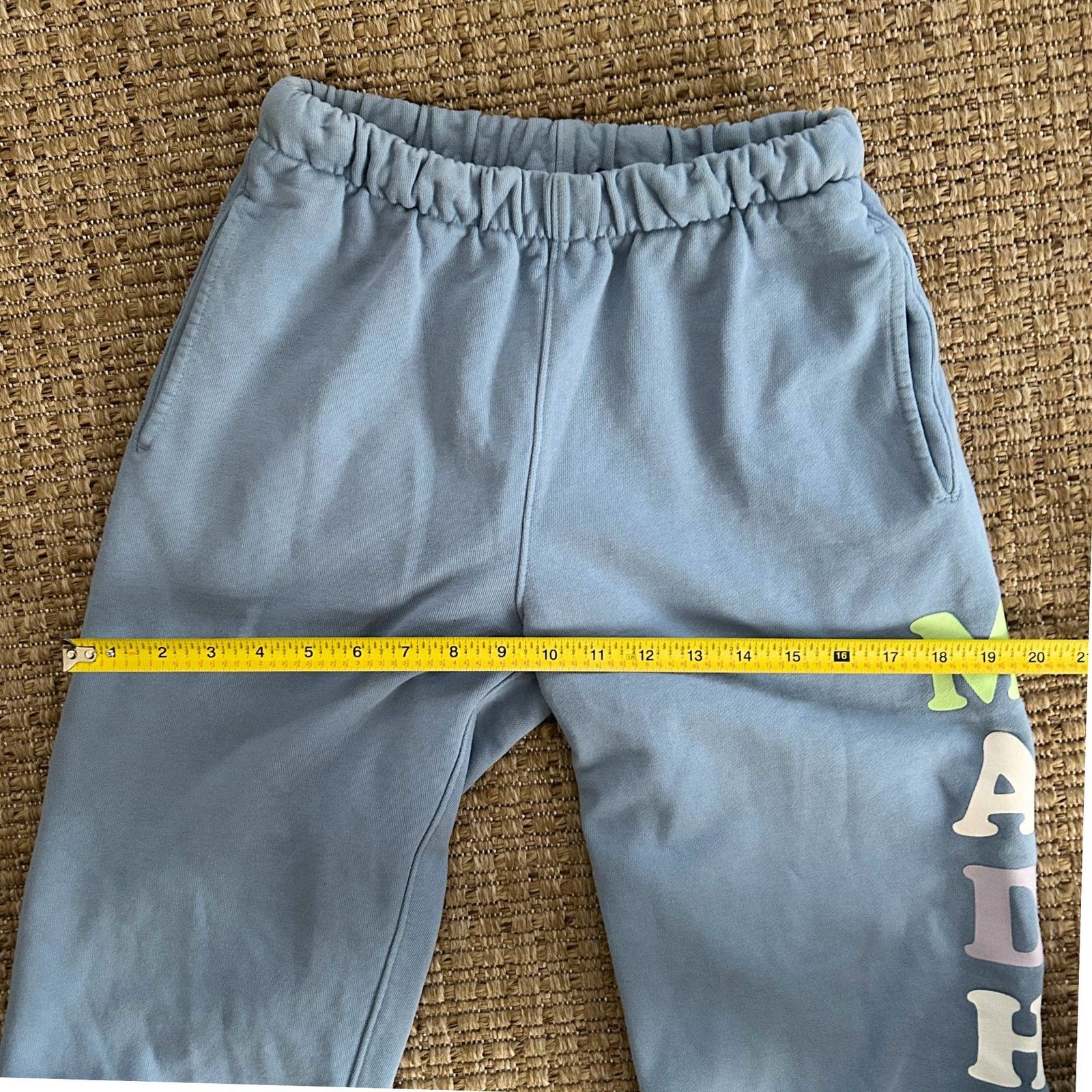 Madhappy Madhappy French Terry Sweatpants – Blue Pastel Logo XS Size 24" / US 00 / IT 34 - 4 Thumbnail