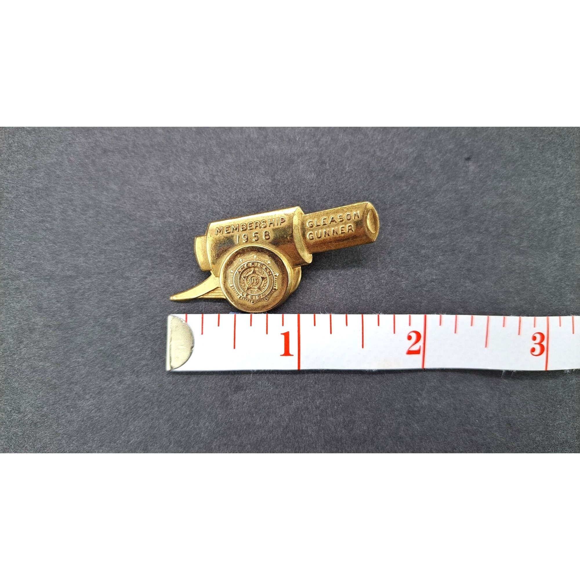 Other Vintage 1958 American Legion Membership Gleason Gunner Pin Size ONE SIZE - 4 Thumbnail